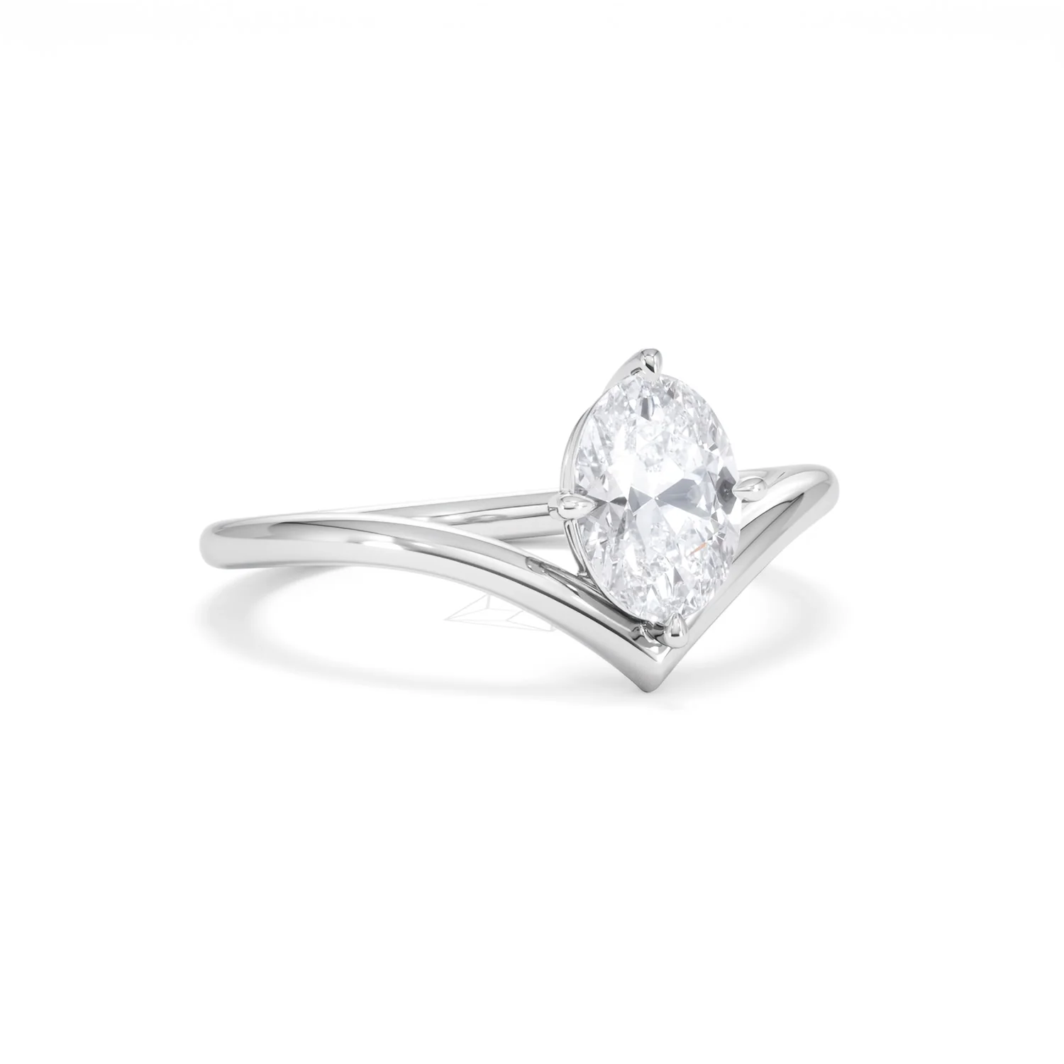 Vela 1.00ct Oval Cut Lab Diamond Solitaire Engagement Ring in Platinum - Image 12
