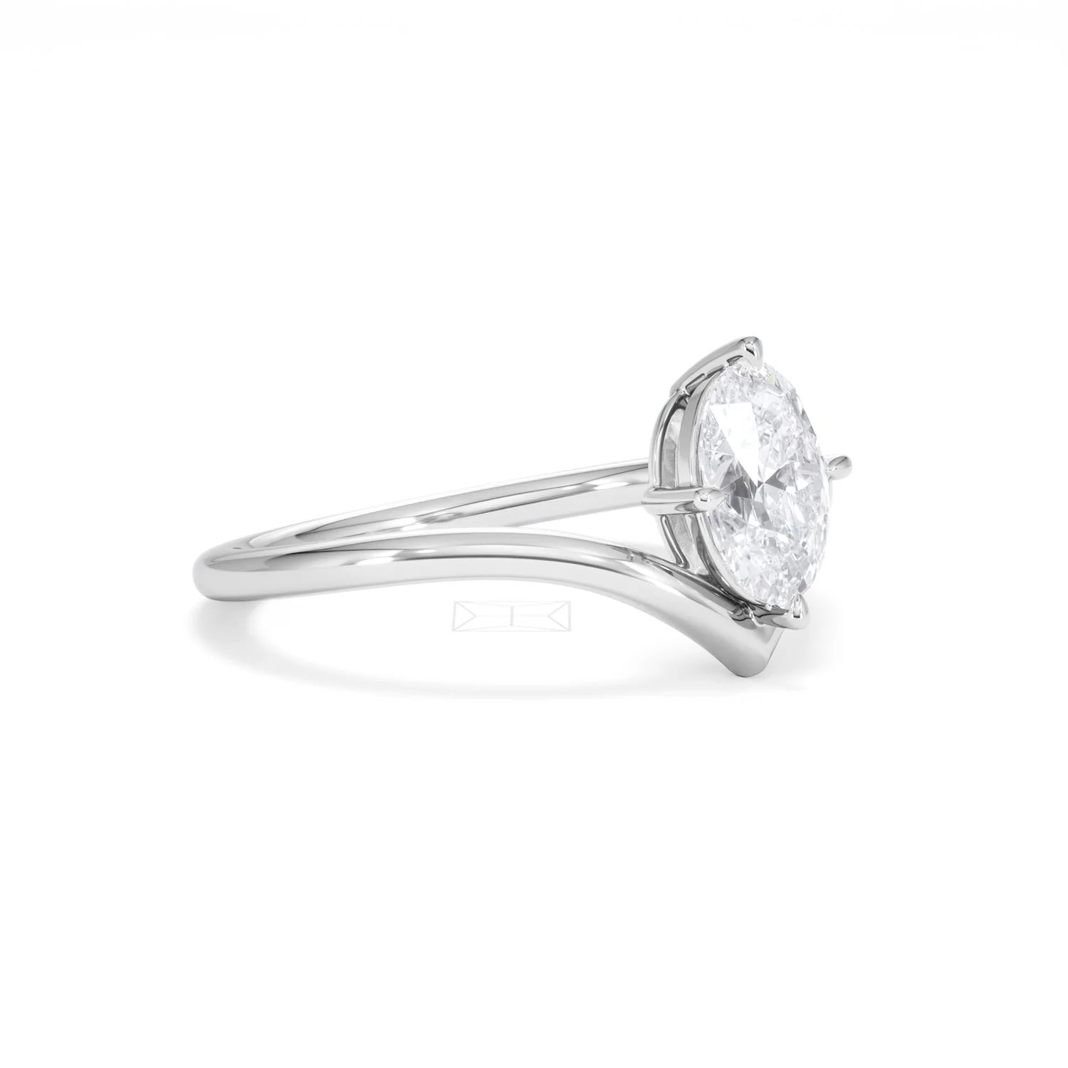 Vela 1.00ct Oval Cut Lab Diamond Solitaire Engagement Ring in Platinum - Image 17