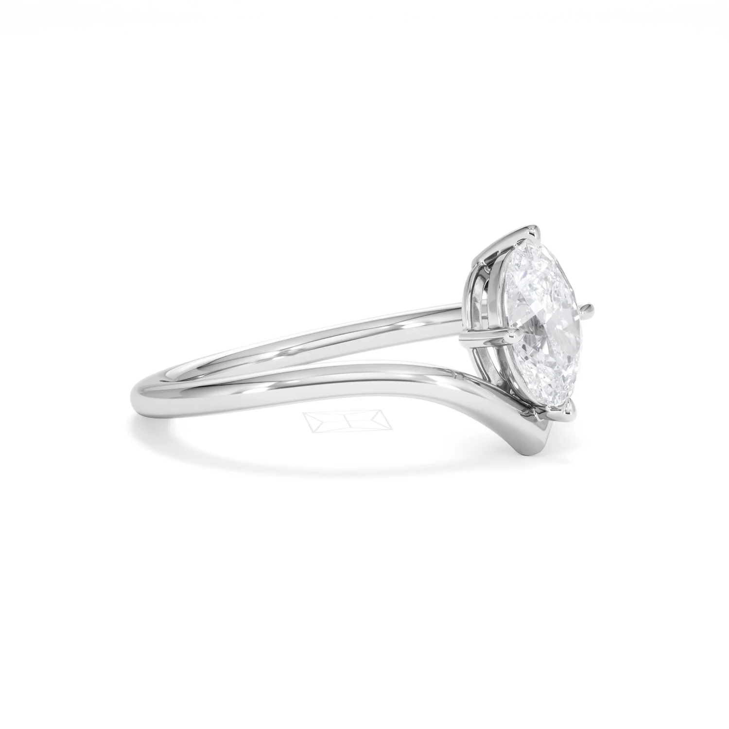 Vela 1.00ct Oval Cut Lab Diamond Solitaire Engagement Ring in Platinum - Image 19