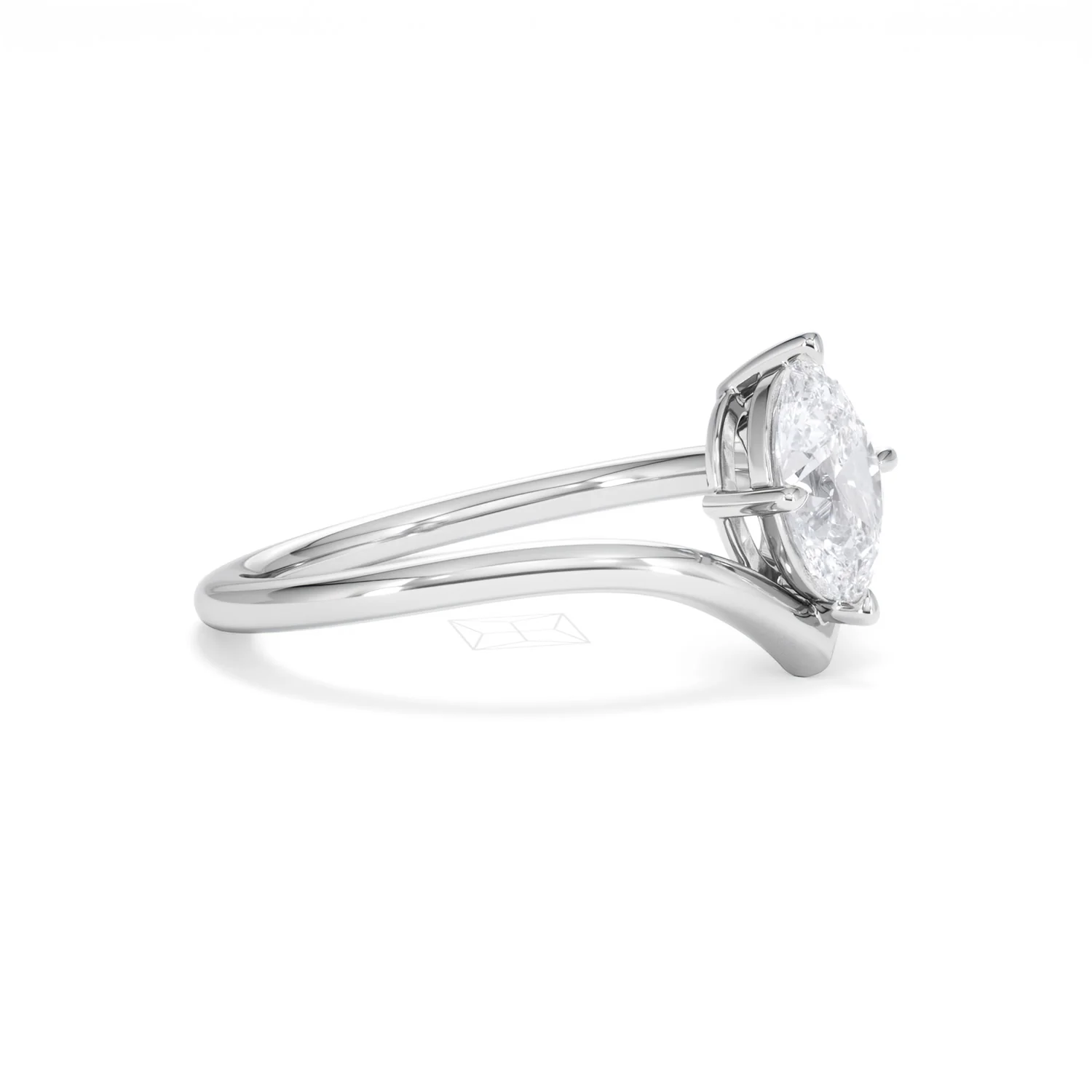 Vela 1.00ct Oval Cut Lab Diamond Solitaire Engagement Ring in Platinum - Image 20