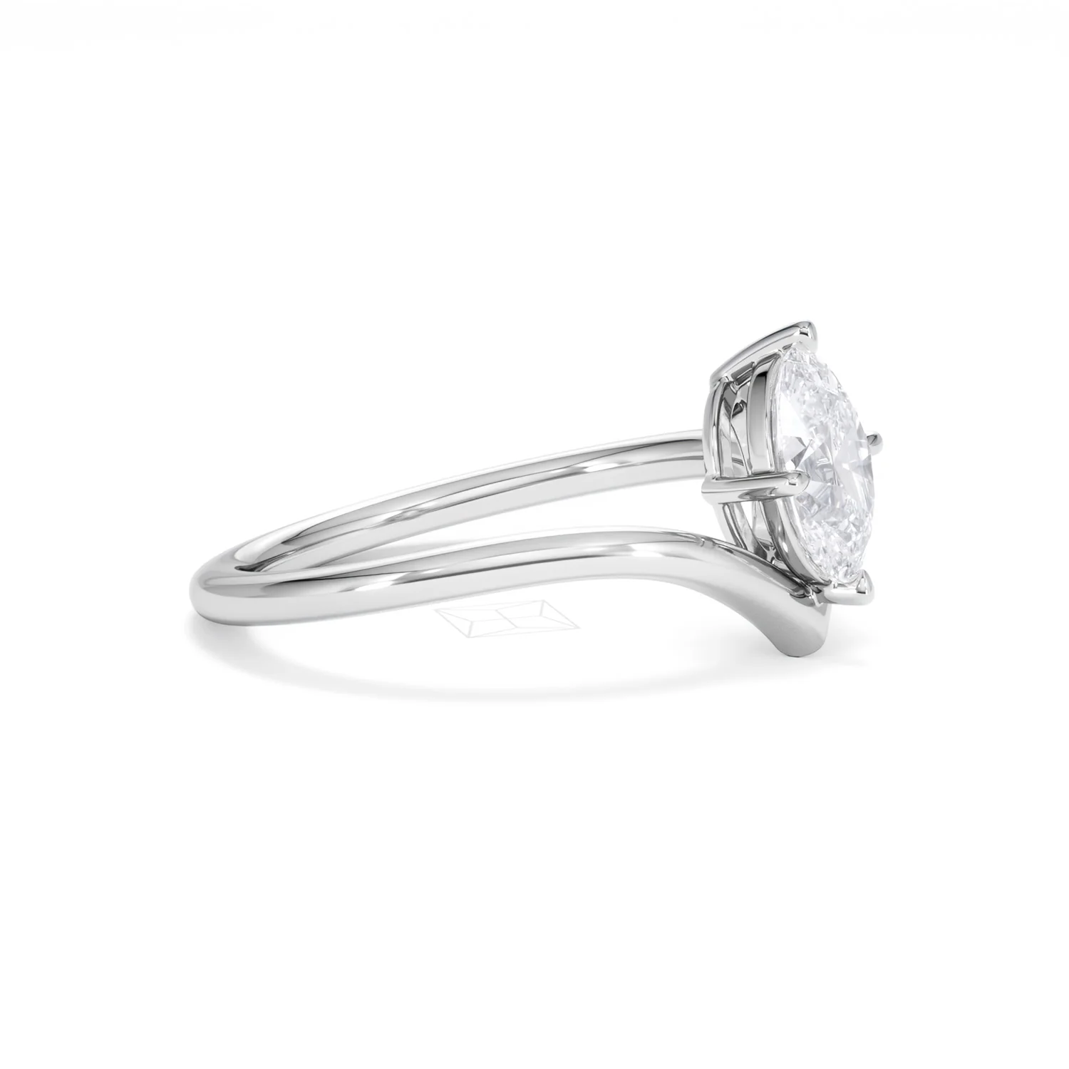 Vela 1.00ct Oval Cut Lab Diamond Solitaire Engagement Ring in Platinum - Image 21