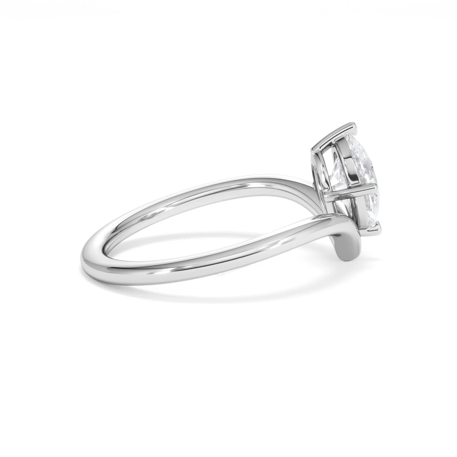 Vela 1.00ct Oval Cut Lab Diamond Solitaire Engagement Ring in Platinum - Image 29