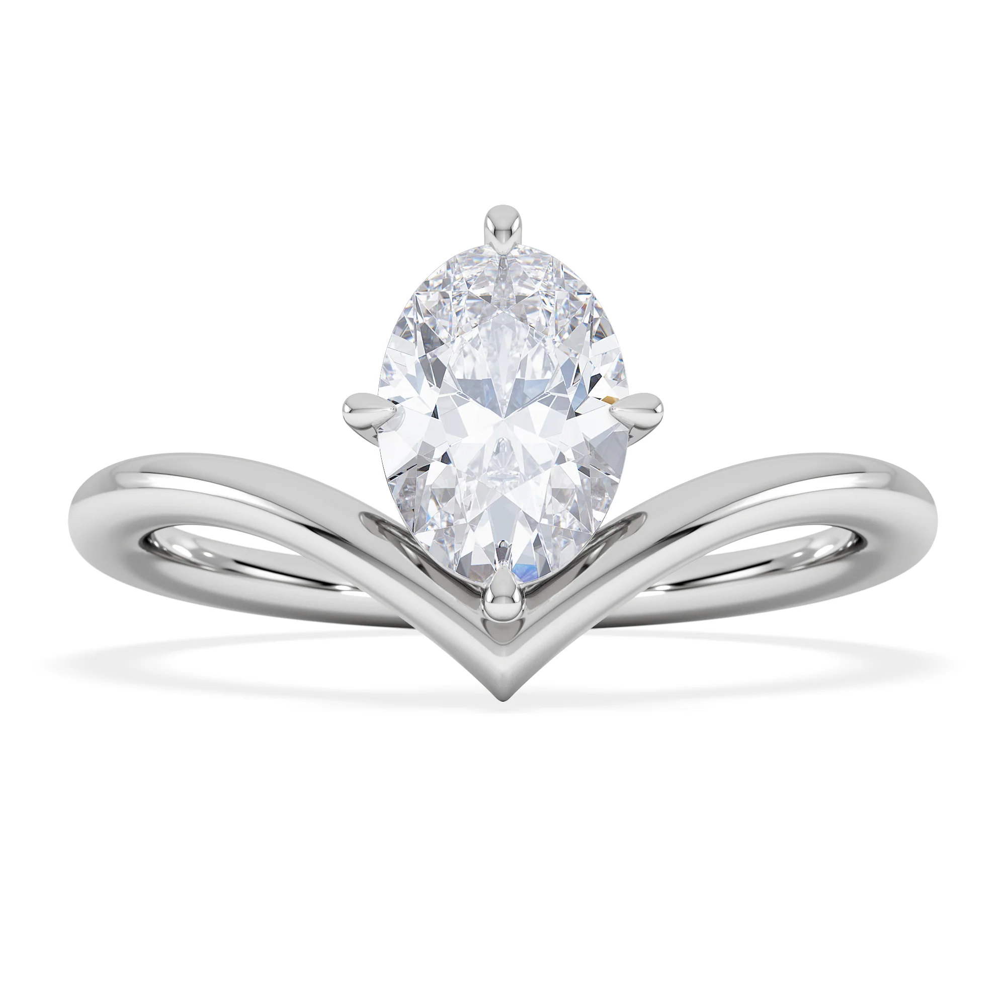 Vela 1.00ct Oval Cut Lab Diamond Solitaire Engagement Ring in Platinum - Image 3