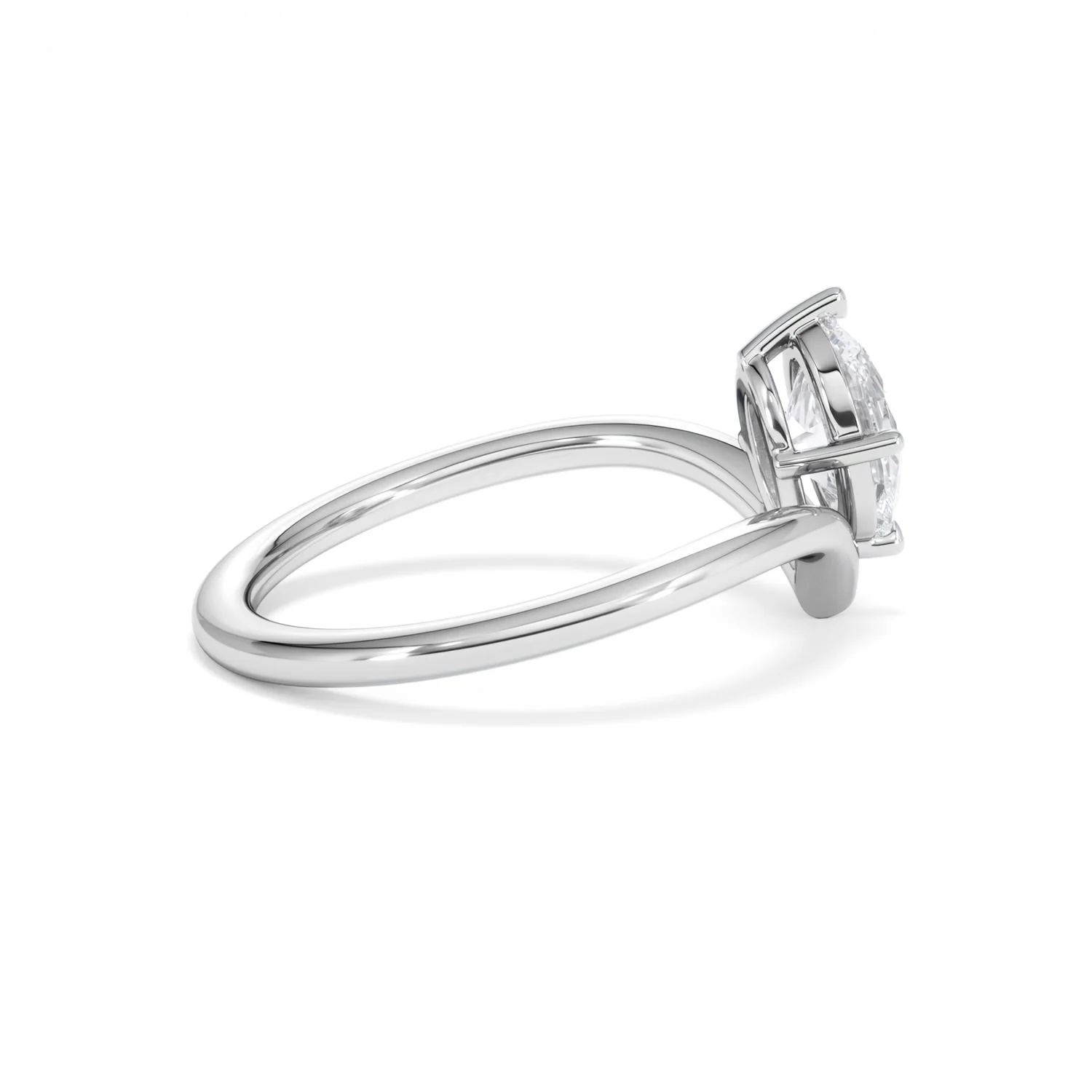 Vela 1.00ct Oval Cut Lab Diamond Solitaire Engagement Ring in Platinum - Image 30