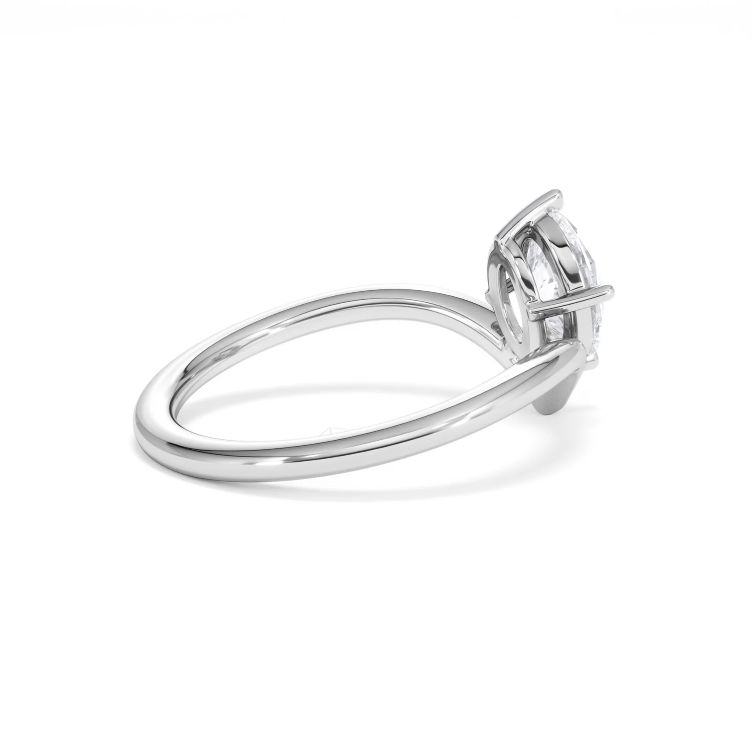 Vela 1.00ct Oval Cut Lab Diamond Solitaire Engagement Ring in Platinum - Image 33
