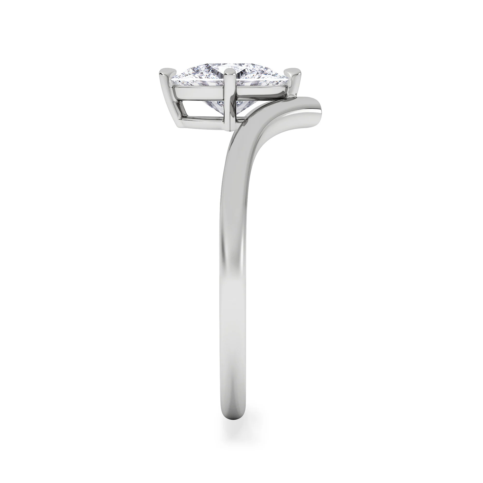 Vela 1.00ct Oval Cut Lab Diamond Solitaire Engagement Ring in Platinum - Image 5