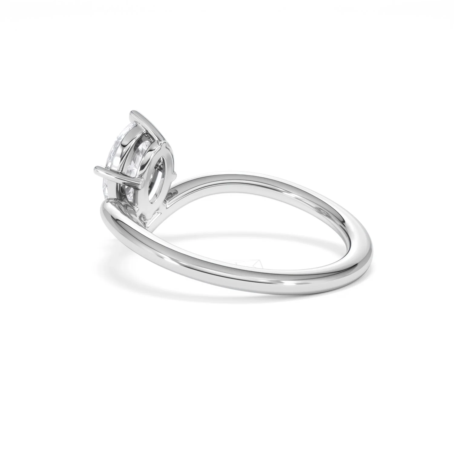 Vela 1.00ct Oval Cut Lab Diamond Solitaire Engagement Ring in Platinum - Image 58