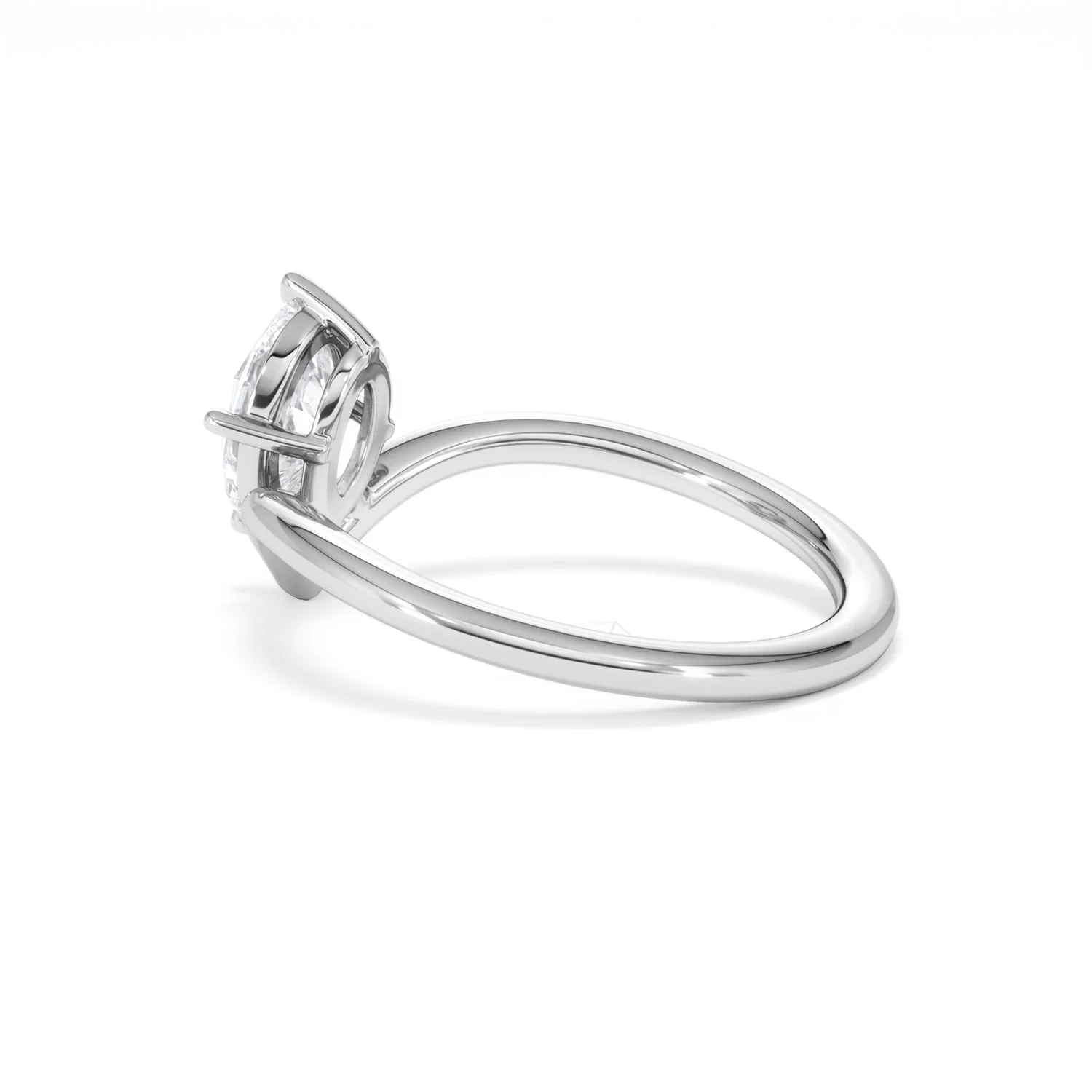 Vela 1.00ct Oval Cut Lab Diamond Solitaire Engagement Ring in Platinum - Image 60