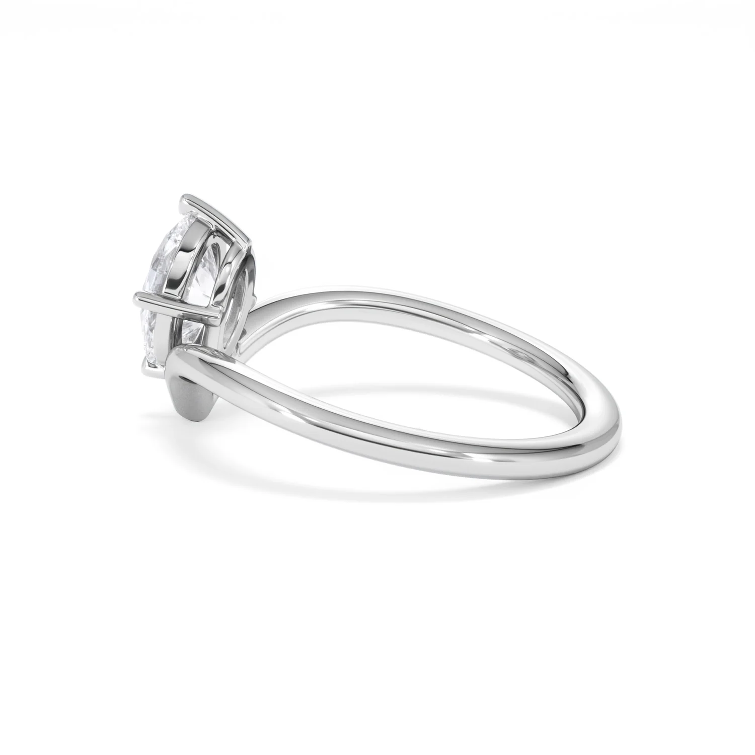 Vela 1.00ct Oval Cut Lab Diamond Solitaire Engagement Ring in Platinum - Image 62