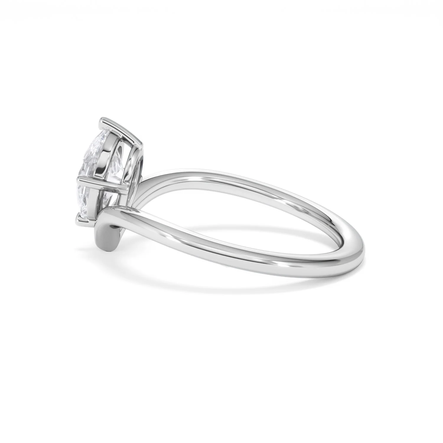 Vela 1.00ct Oval Cut Lab Diamond Solitaire Engagement Ring in Platinum - Image 64