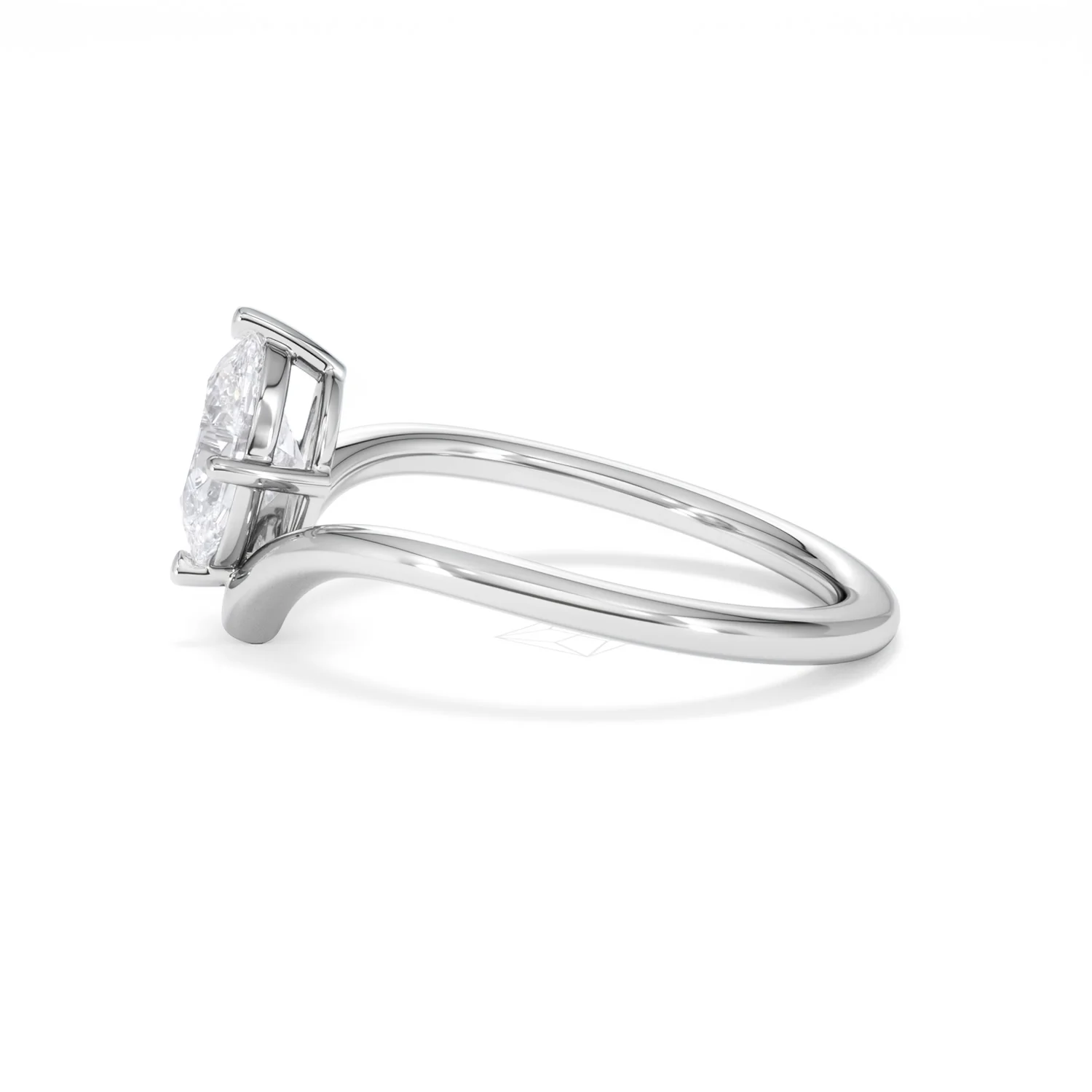 Vela 1.00ct Oval Cut Lab Diamond Solitaire Engagement Ring in Platinum - Image 68