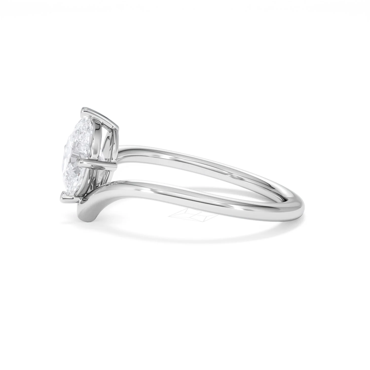 Vela 1.00ct Oval Cut Lab Diamond Solitaire Engagement Ring in Platinum - Image 70