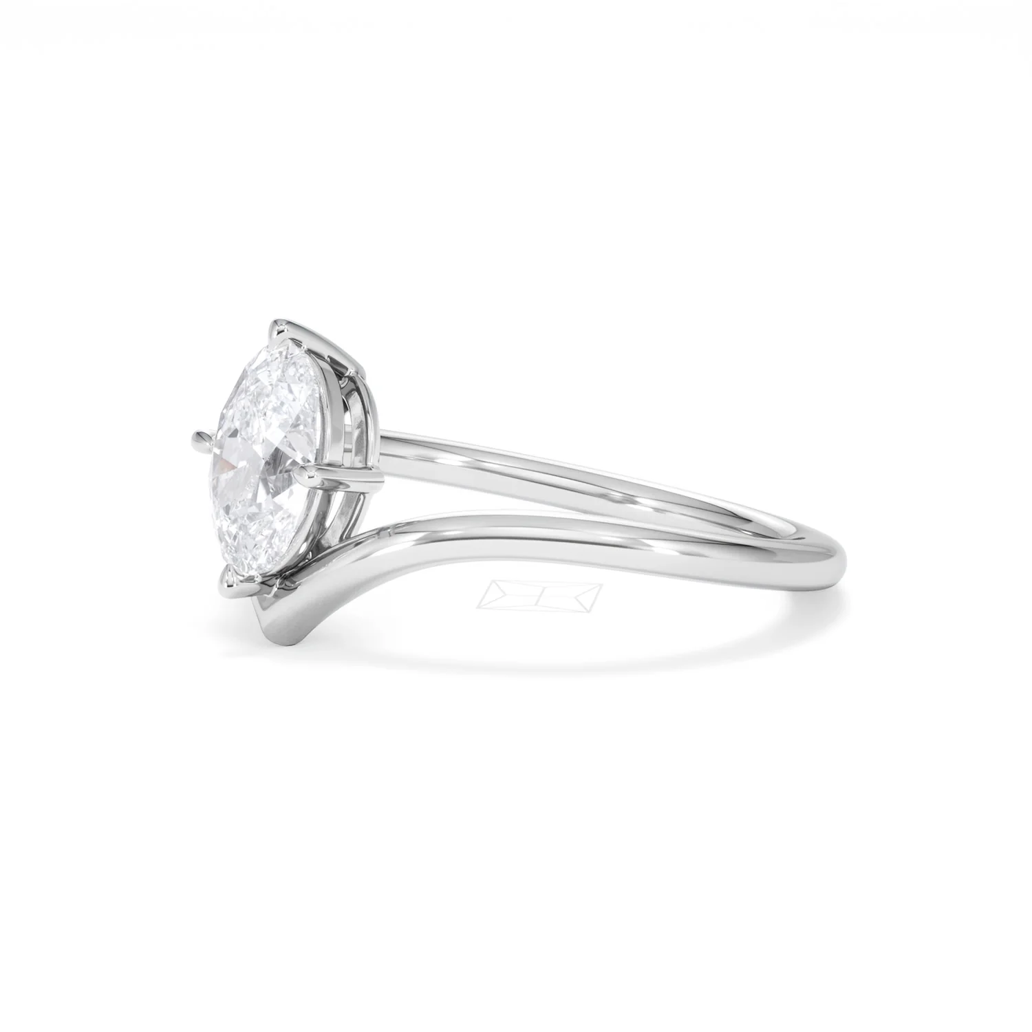 Vela 1.00ct Oval Cut Lab Diamond Solitaire Engagement Ring in Platinum - Image 75