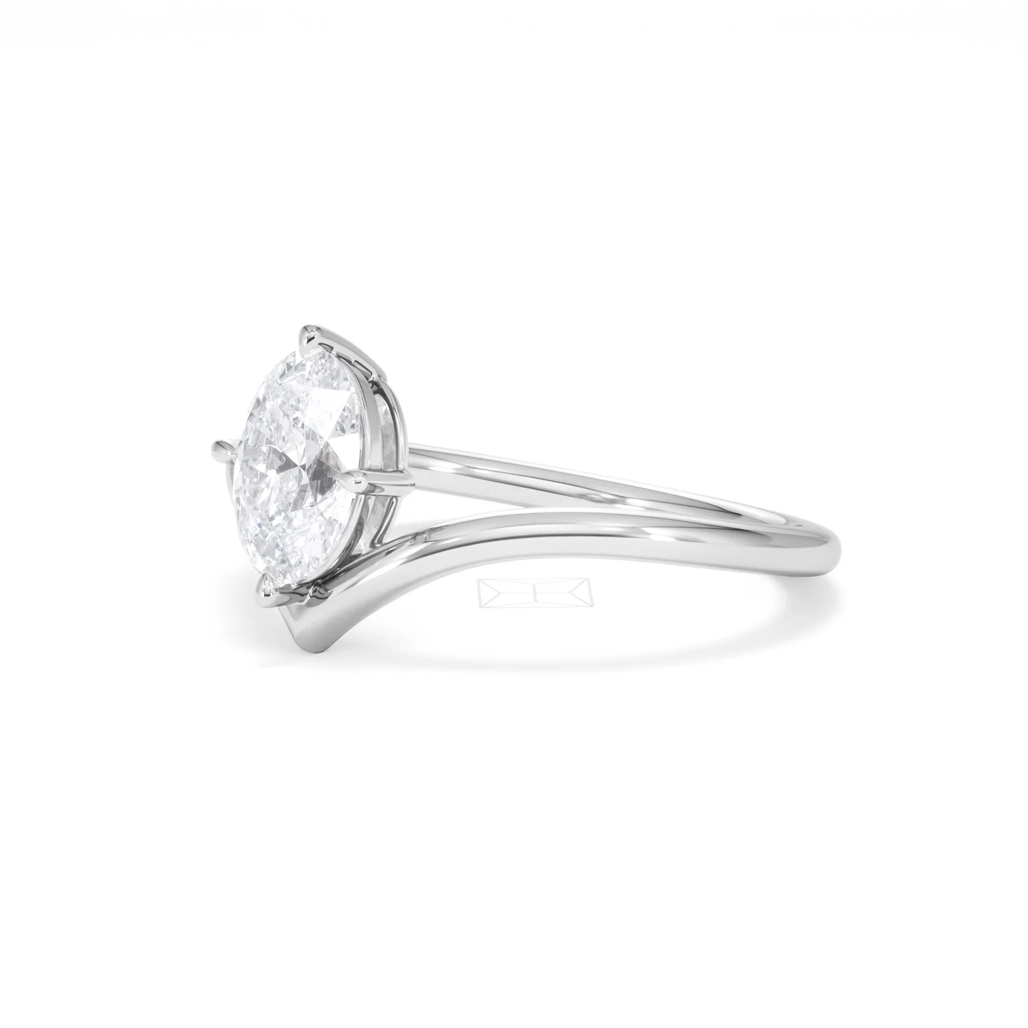 Vela 1.00ct Oval Cut Lab Diamond Solitaire Engagement Ring in Platinum - Image 77