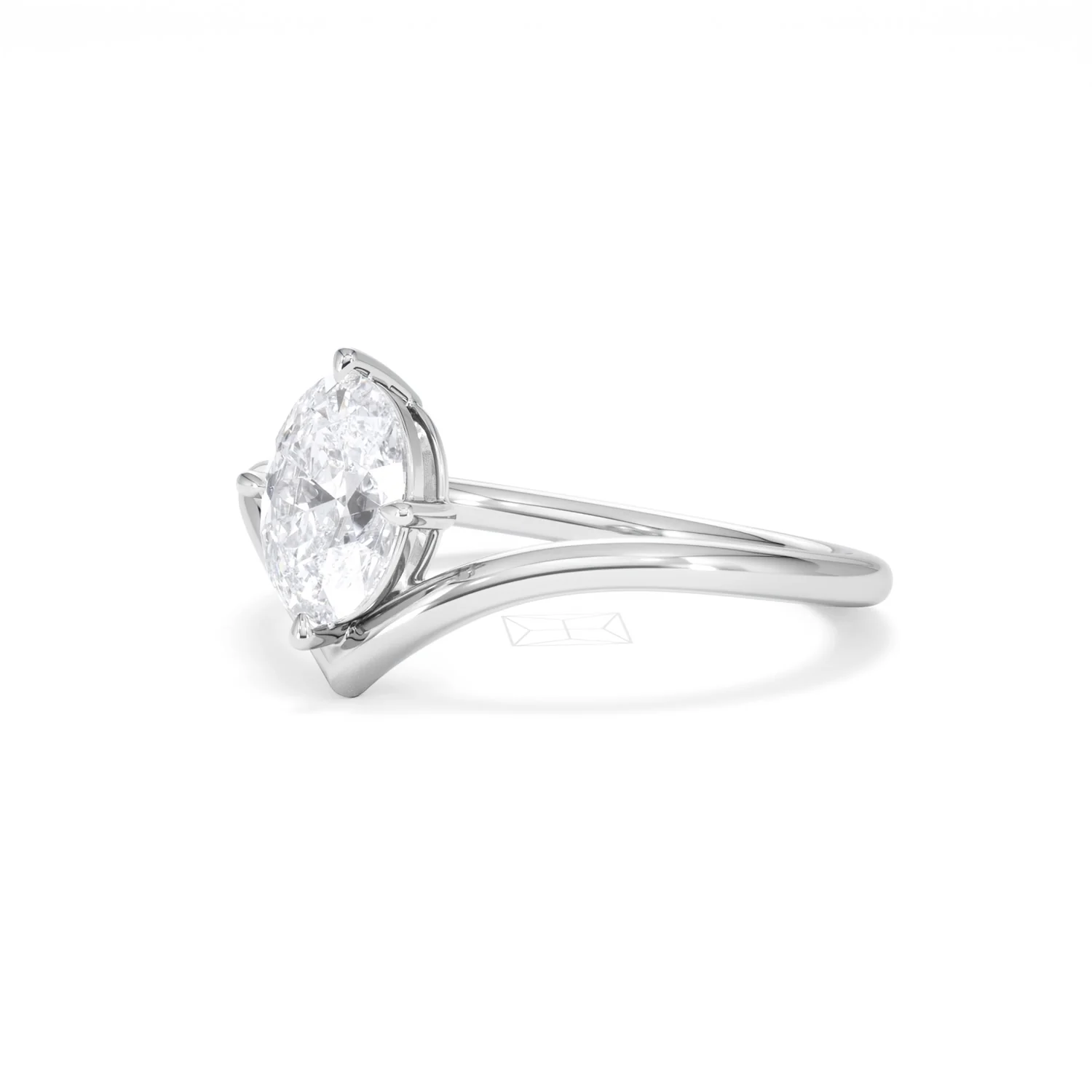 Vela 1.00ct Oval Cut Lab Diamond Solitaire Engagement Ring in Platinum - Image 78