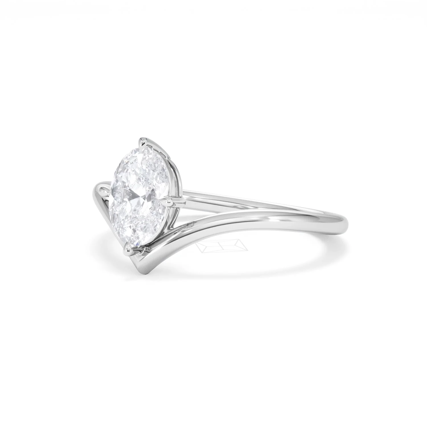 Vela 1.00ct Oval Cut Lab Diamond Solitaire Engagement Ring in Platinum - Image 79