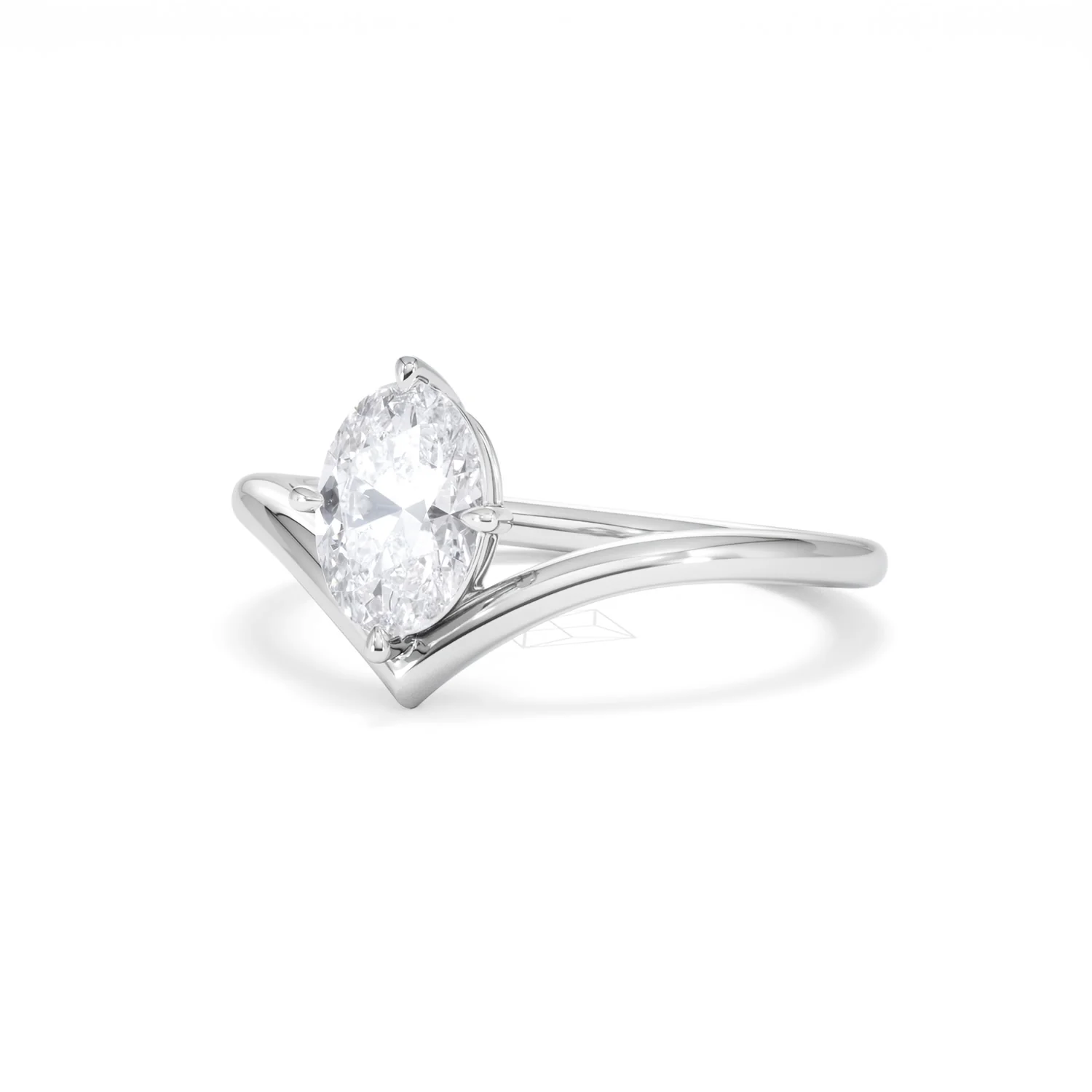 Vela 1.00ct Oval Cut Lab Diamond Solitaire Engagement Ring in Platinum - Image 81