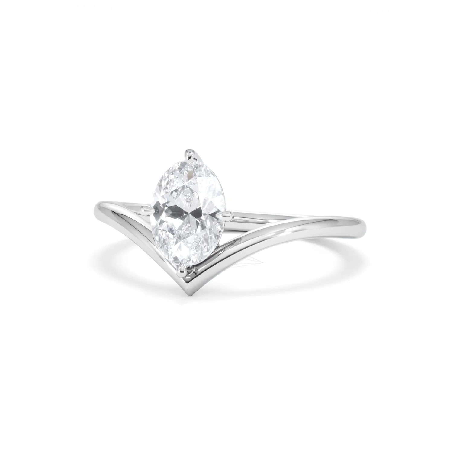 Vela 1.00ct Oval Cut Lab Diamond Solitaire Engagement Ring in Platinum - Image 83