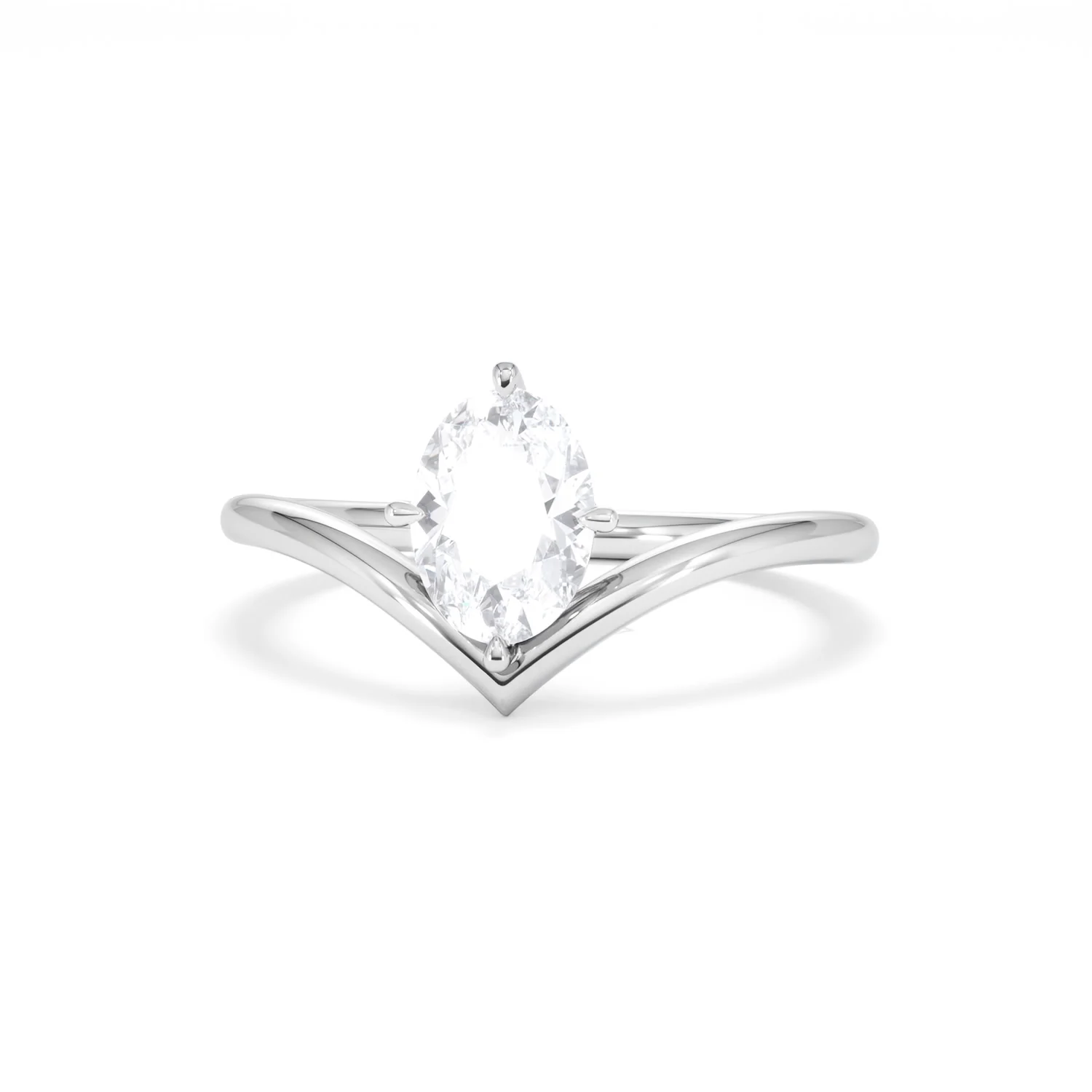 Vela 1.00ct Oval Cut Lab Diamond Solitaire Engagement Ring in Platinum - Image 85