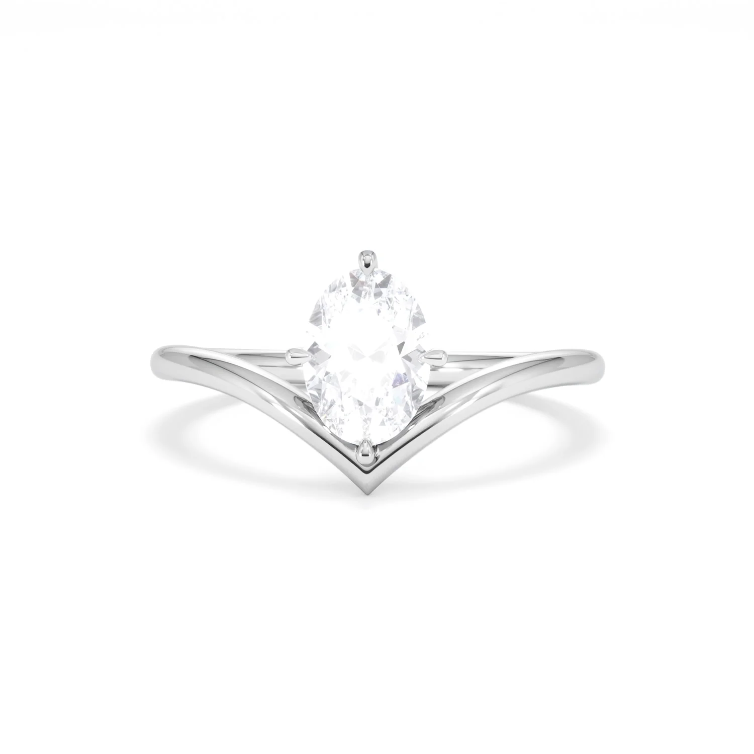 Vela 1.00ct Oval Cut Lab Diamond Solitaire Engagement Ring in Platinum - Image 86