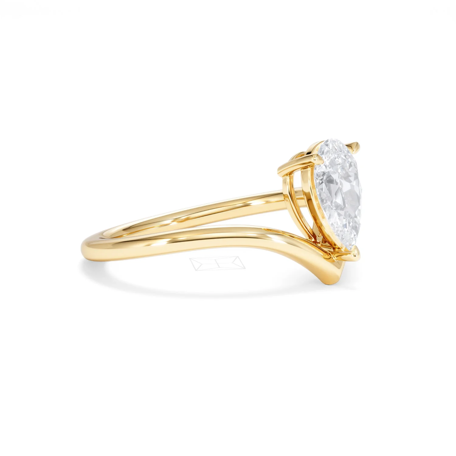 Vela 1.00ct Pear Cut Lab Diamond Solitaire Engagement Ring in 18K Yellow Gold - Image 20