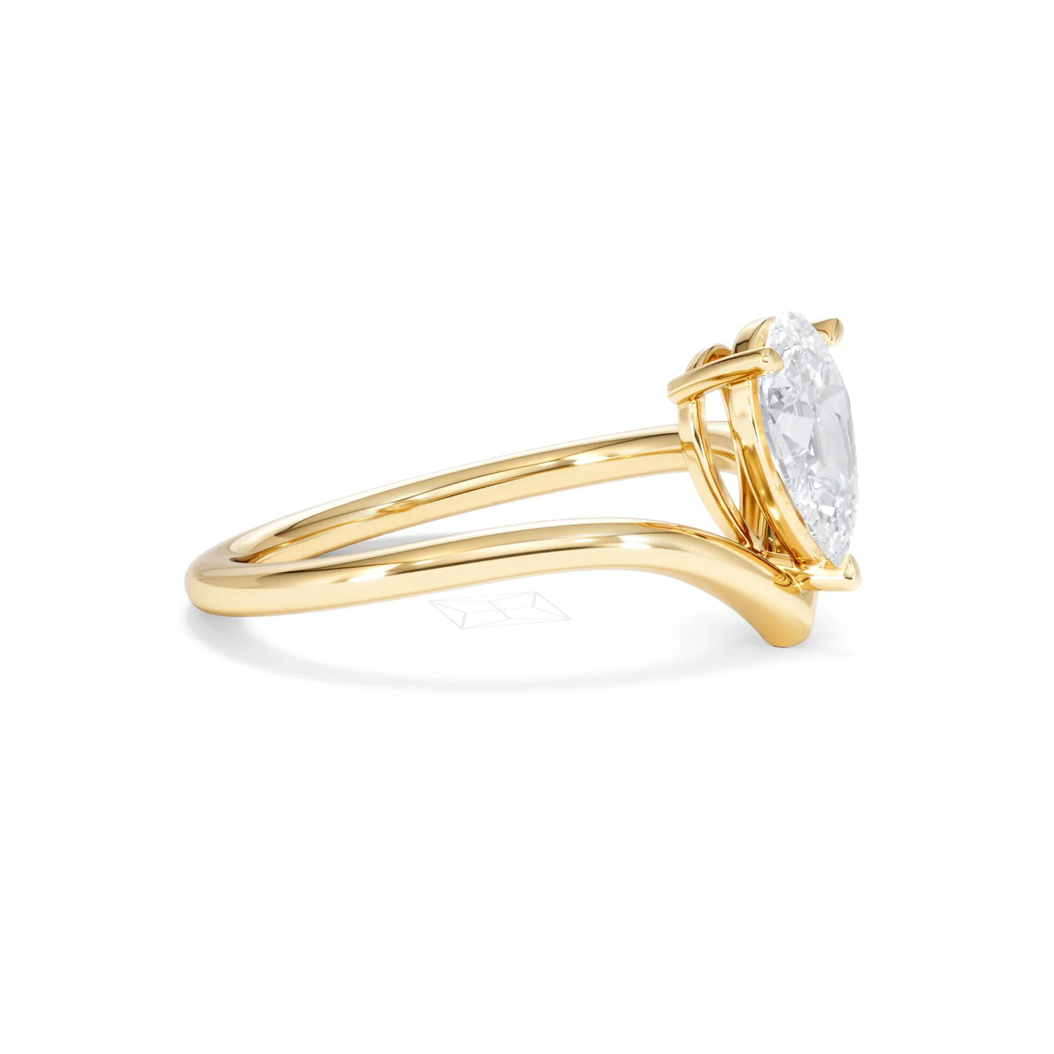 Vela 1.00ct Pear Cut Lab Diamond Solitaire Engagement Ring in 18K Yellow Gold - Image 22