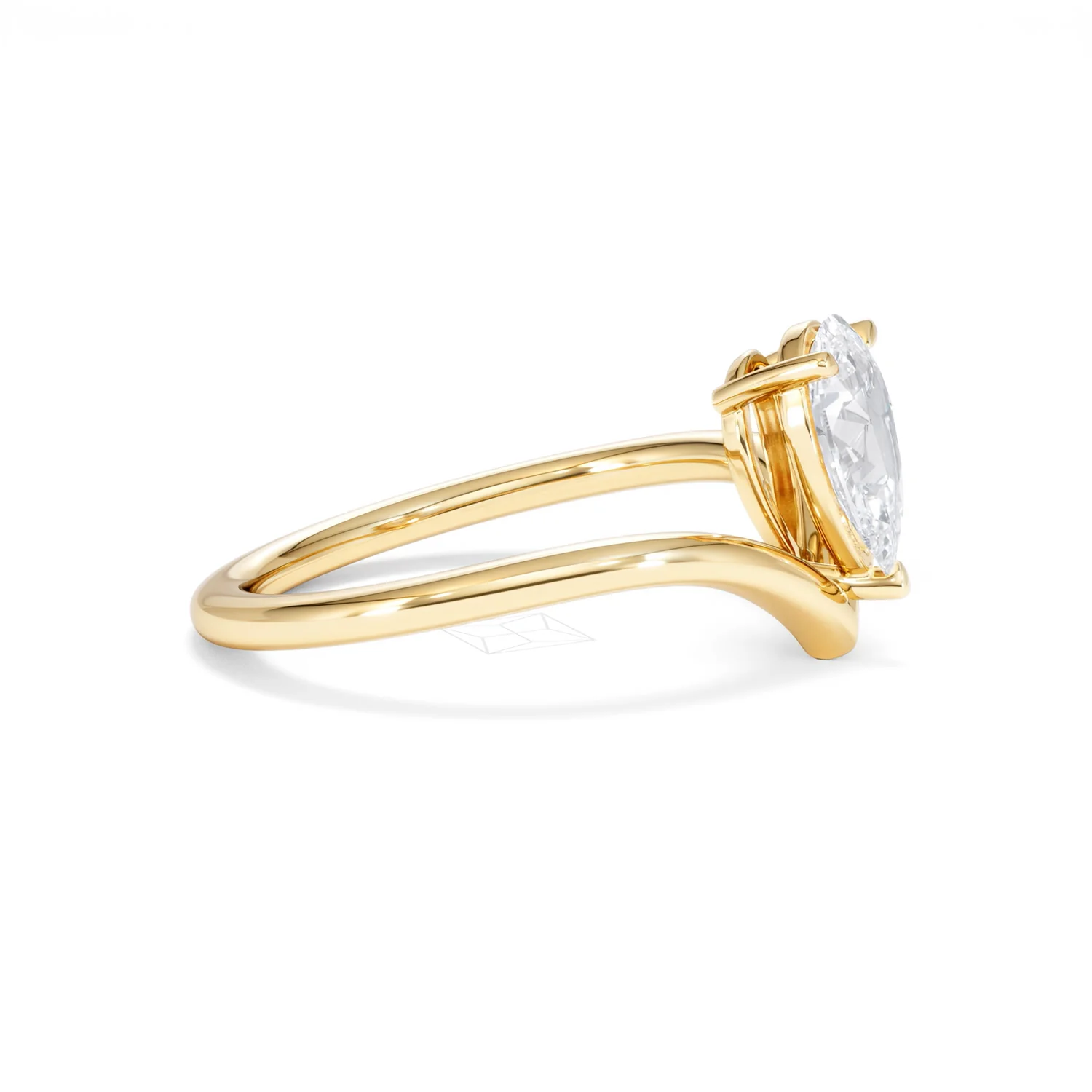Vela 1.00ct Pear Cut Lab Diamond Solitaire Engagement Ring in 18K Yellow Gold - Image 24