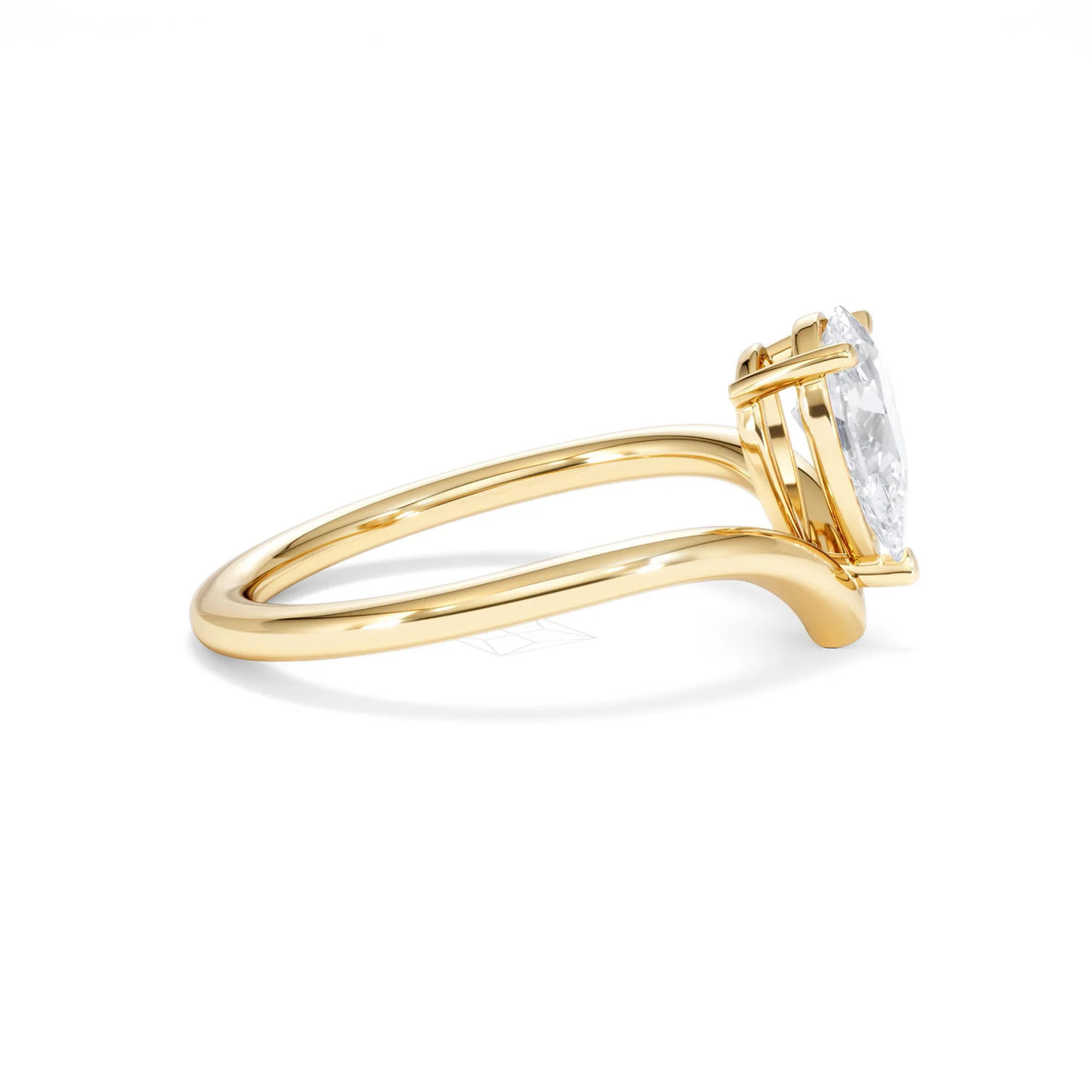 Vela 1.00ct Pear Cut Lab Diamond Solitaire Engagement Ring in 18K Yellow Gold - Image 26