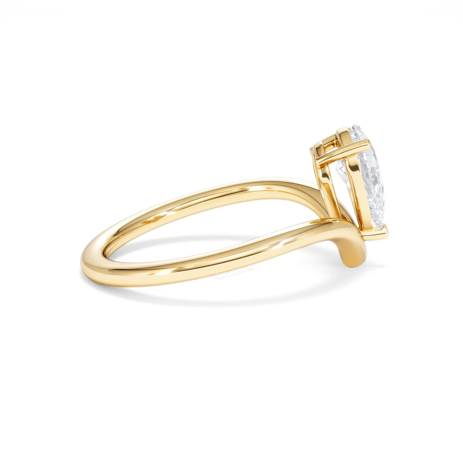 Vela 1.00ct Pear Cut Lab Diamond Solitaire Engagement Ring in 18K Yellow Gold - Image 29