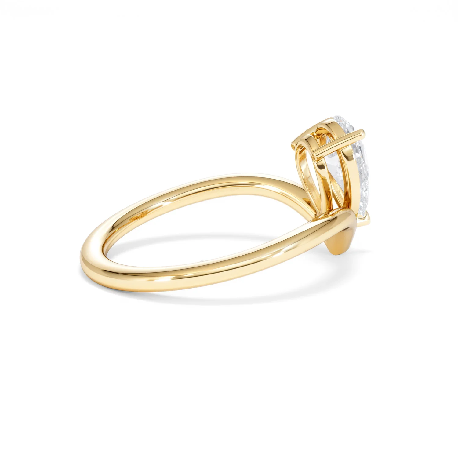Vela 1.00ct Pear Cut Lab Diamond Solitaire Engagement Ring in 18K Yellow Gold - Image 33