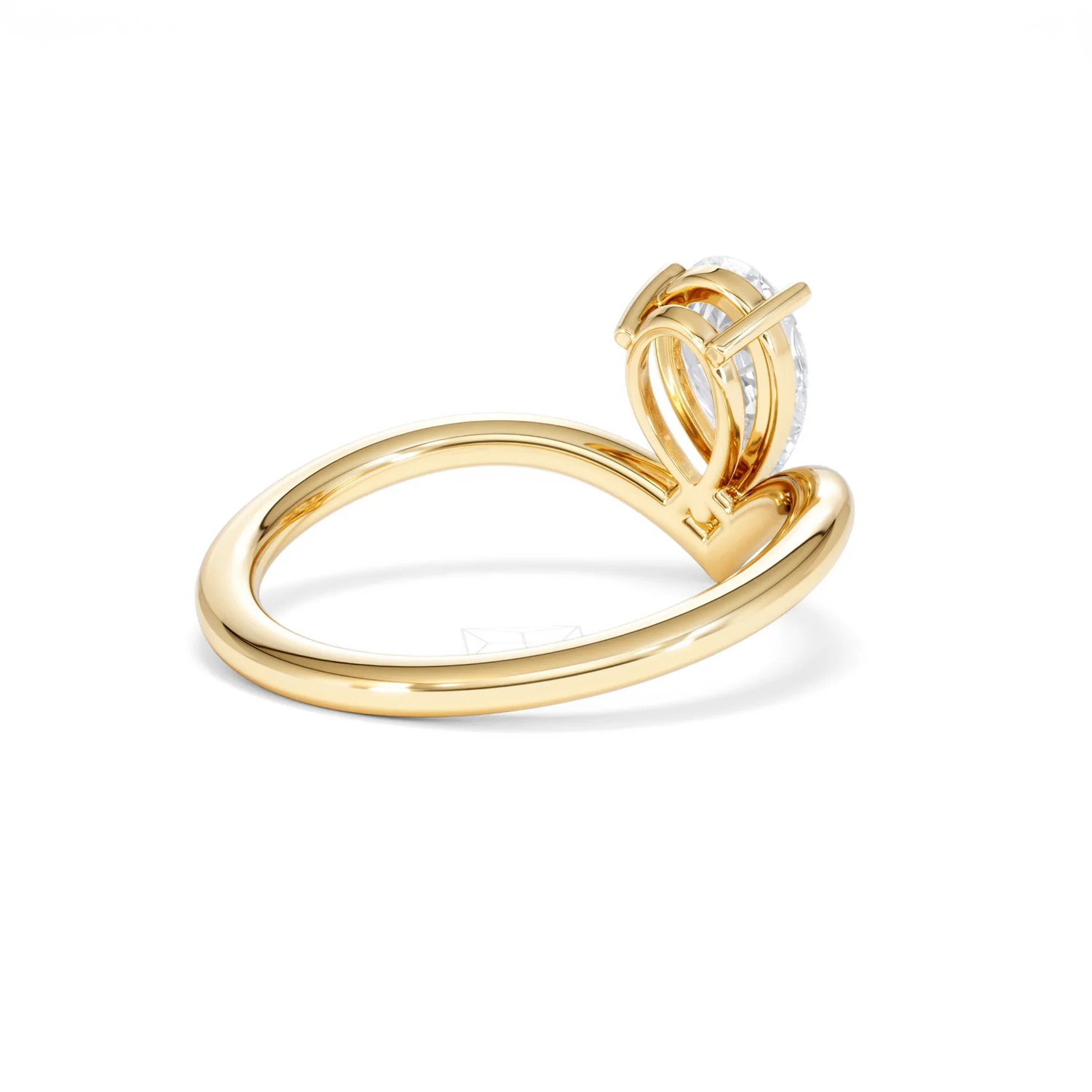 Vela 1.00ct Pear Cut Lab Diamond Solitaire Engagement Ring in 18K Yellow Gold - Image 39