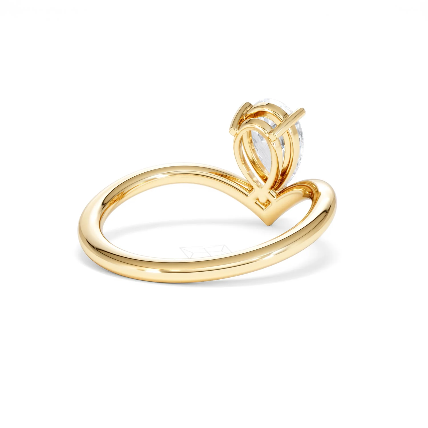 Vela 1.00ct Pear Cut Lab Diamond Solitaire Engagement Ring in 18K Yellow Gold - Image 41