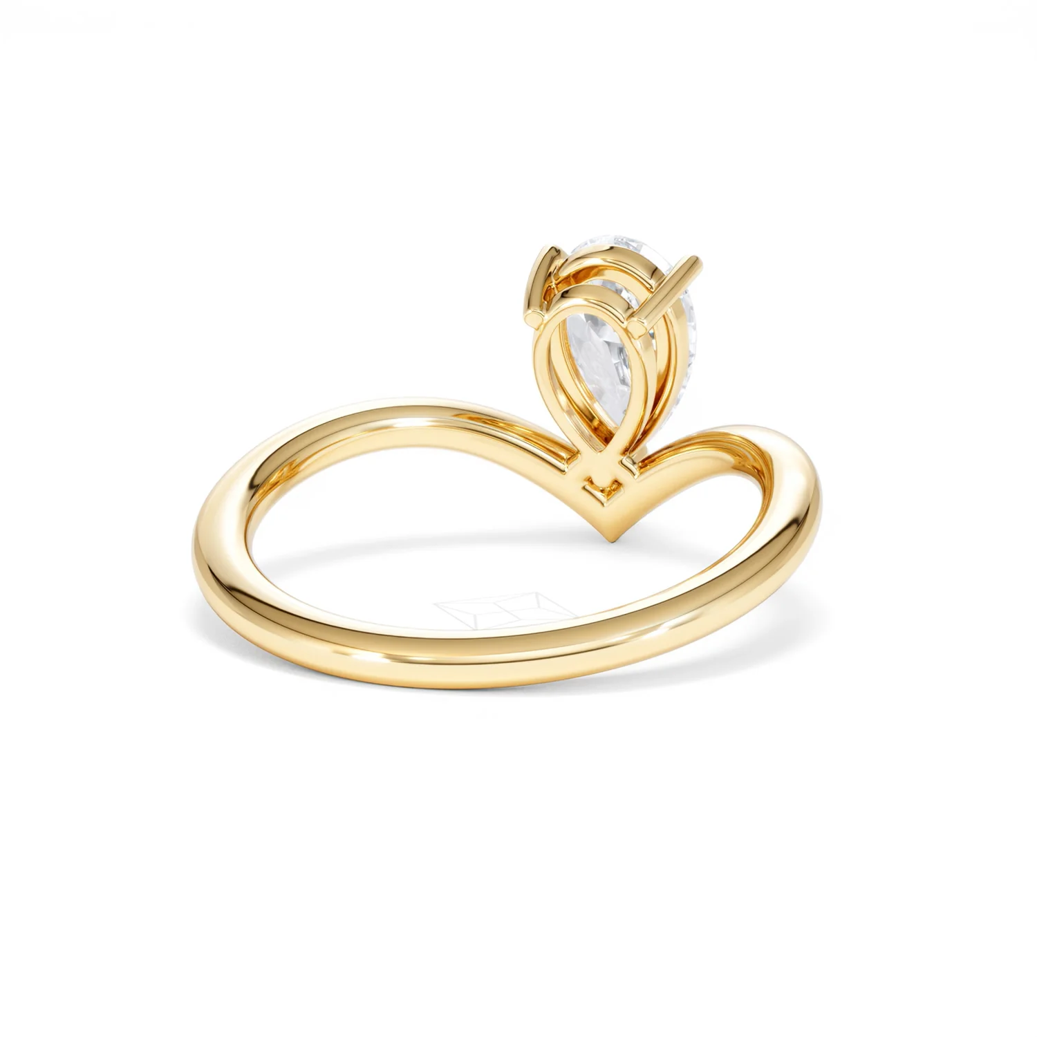 Vela 1.00ct Pear Cut Lab Diamond Solitaire Engagement Ring in 18K Yellow Gold - Image 43