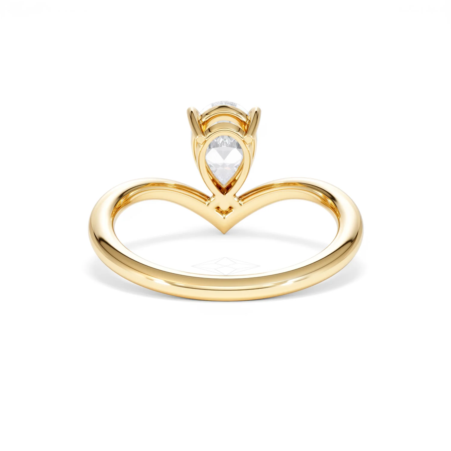 Vela 1.00ct Pear Cut Lab Diamond Solitaire Engagement Ring in 18K Yellow Gold - Image 48