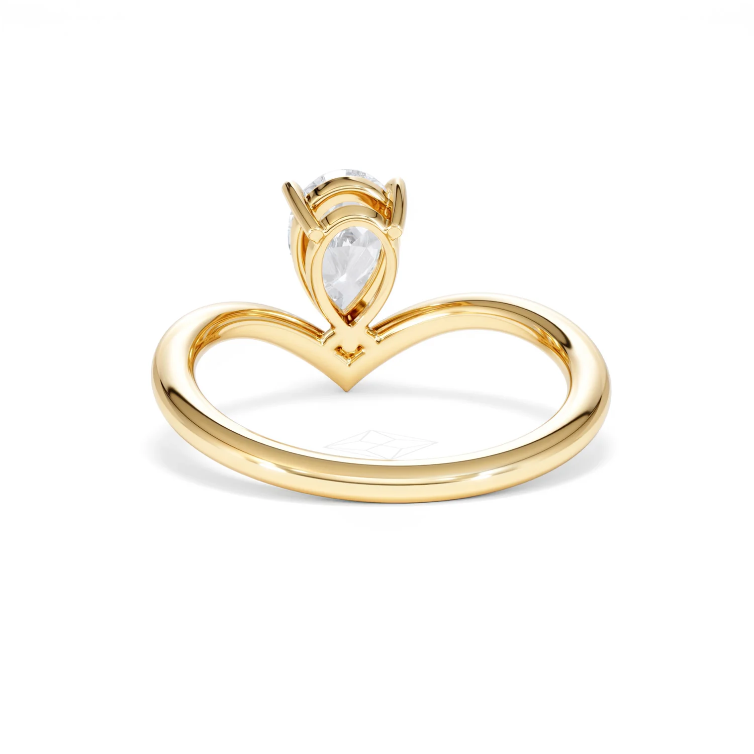 Vela 1.00ct Pear Cut Lab Diamond Solitaire Engagement Ring in 18K Yellow Gold - Image 50