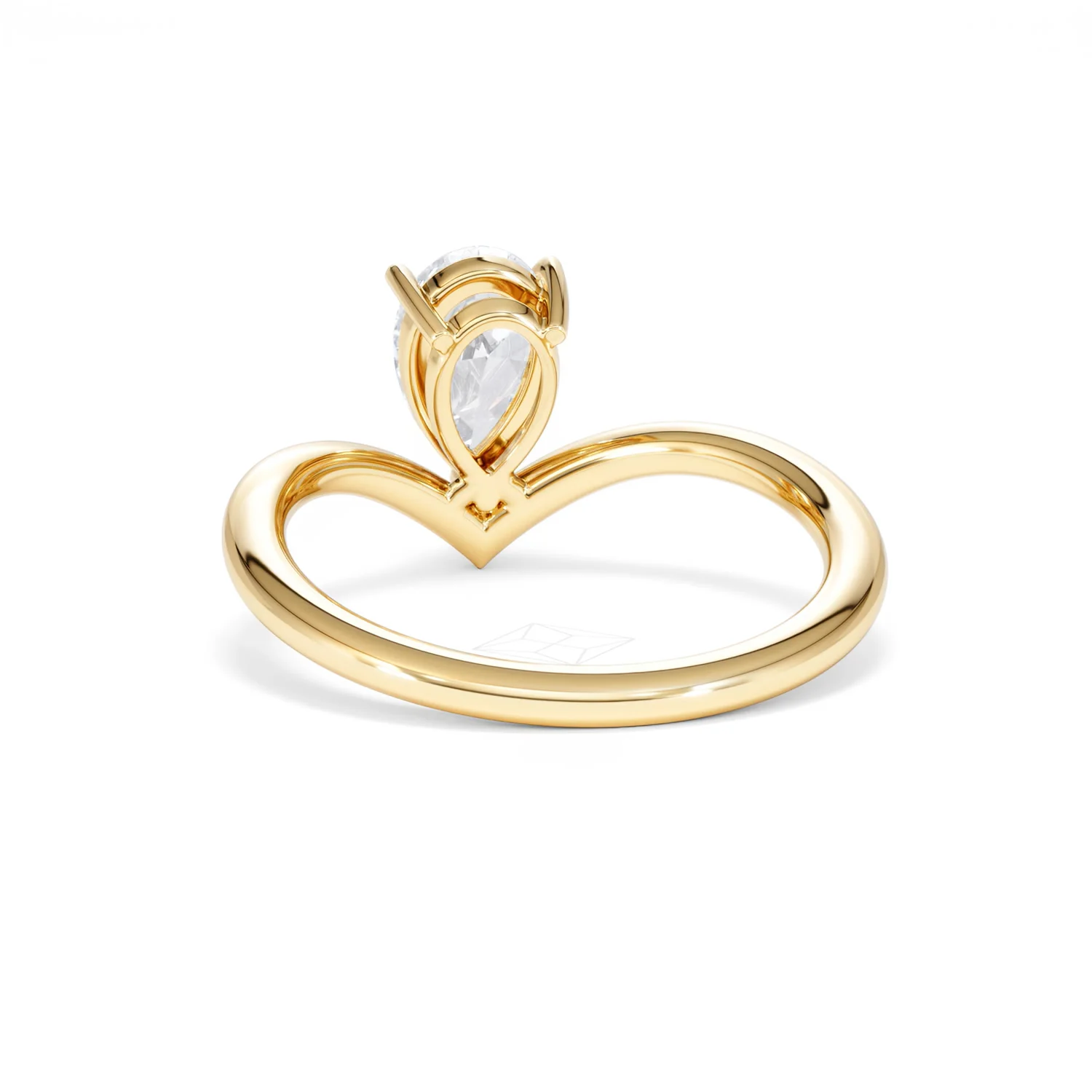 Vela 1.00ct Pear Cut Lab Diamond Solitaire Engagement Ring in 18K Yellow Gold - Image 51