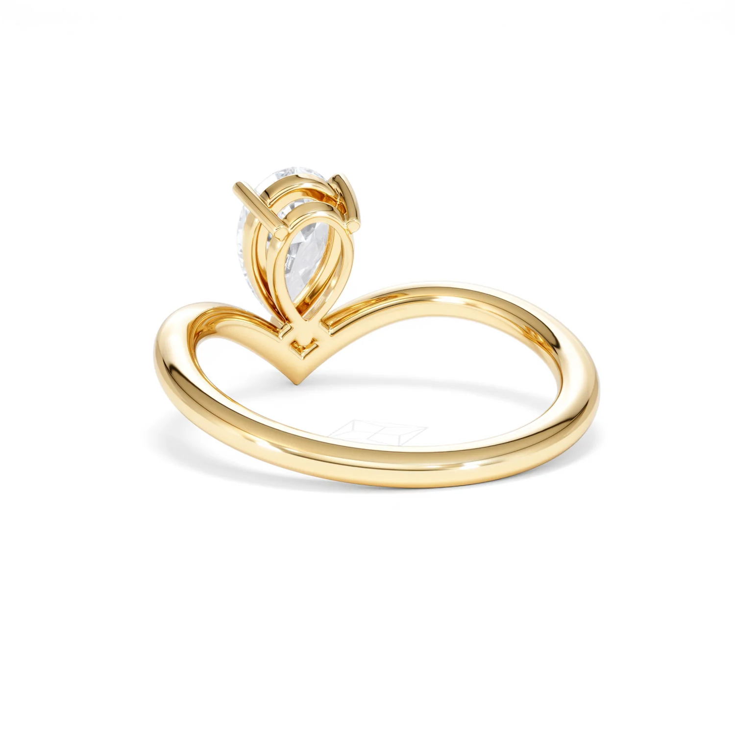 Vela 1.00ct Pear Cut Lab Diamond Solitaire Engagement Ring in 18K Yellow Gold - Image 53