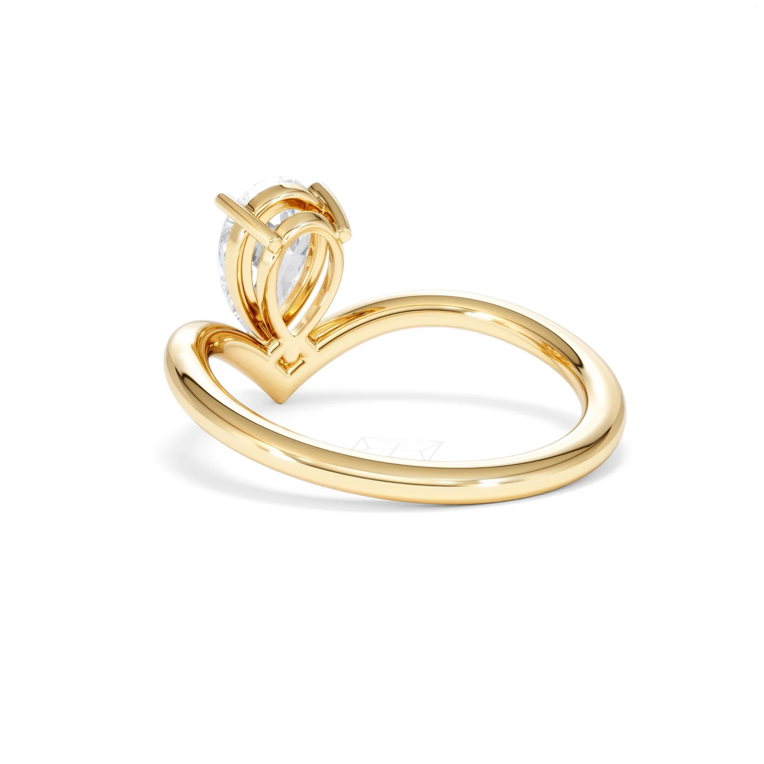 Vela 1.00ct Pear Cut Lab Diamond Solitaire Engagement Ring in 18K Yellow Gold - Image 55