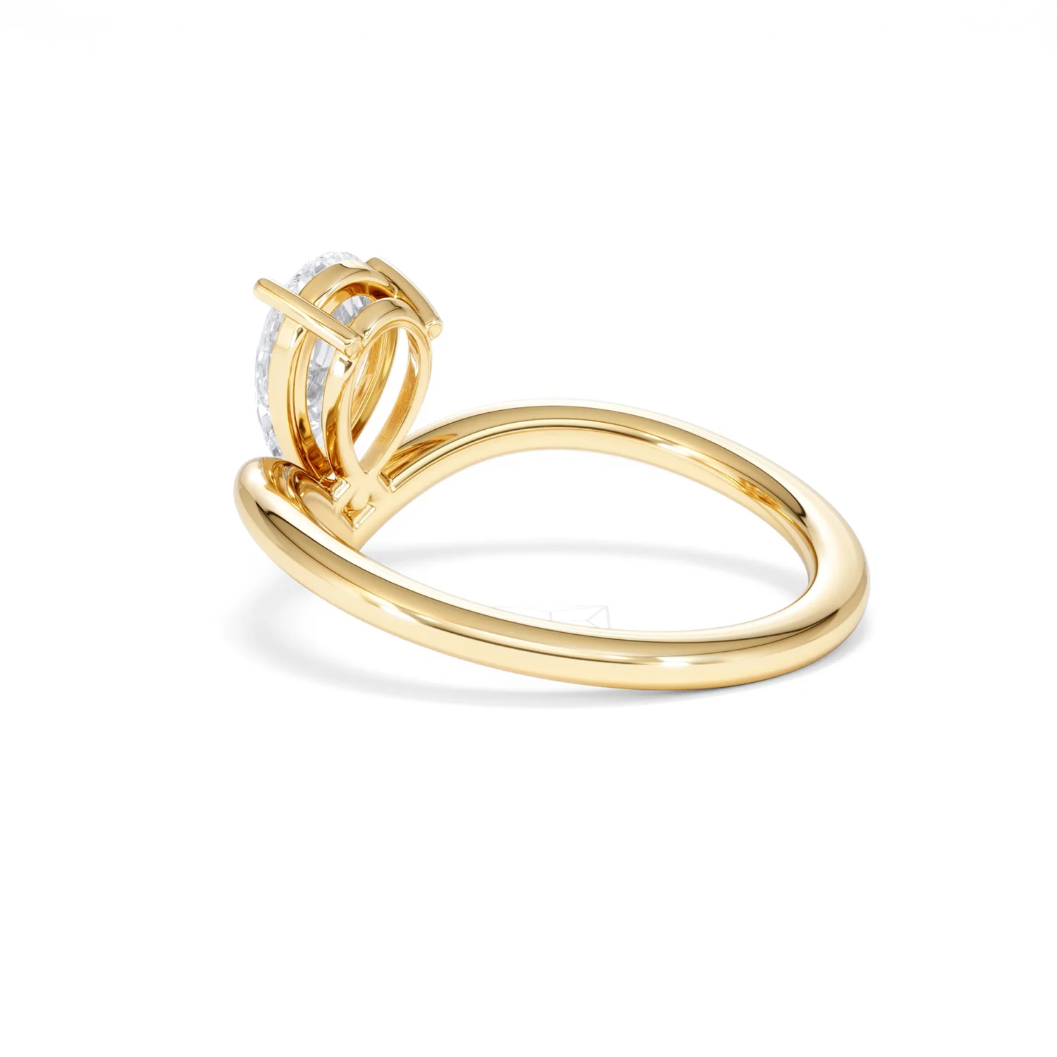 Vela 1.00ct Pear Cut Lab Diamond Solitaire Engagement Ring in 18K Yellow Gold - Image 58