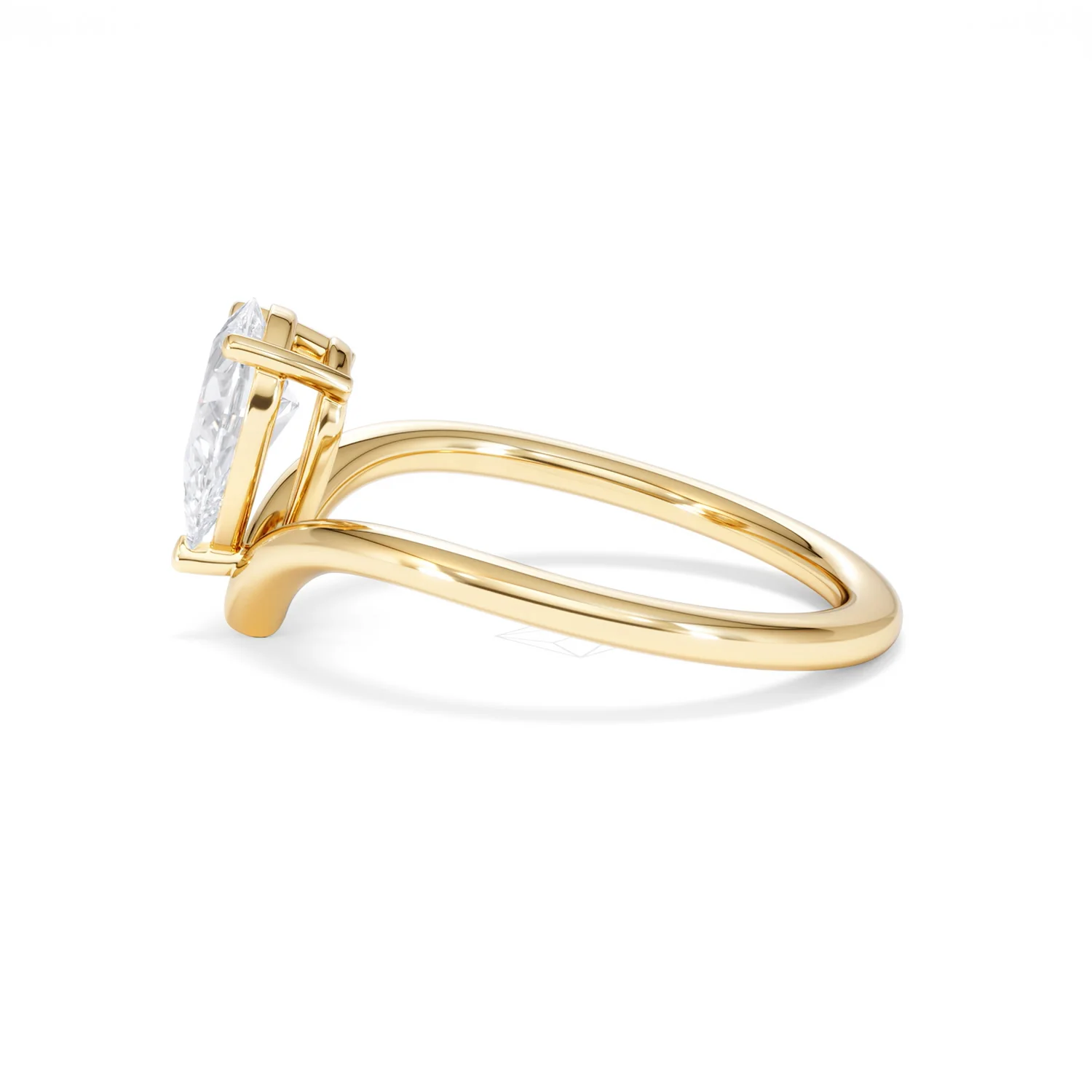 Vela 1.00ct Pear Cut Lab Diamond Solitaire Engagement Ring in 18K Yellow Gold - Image 68