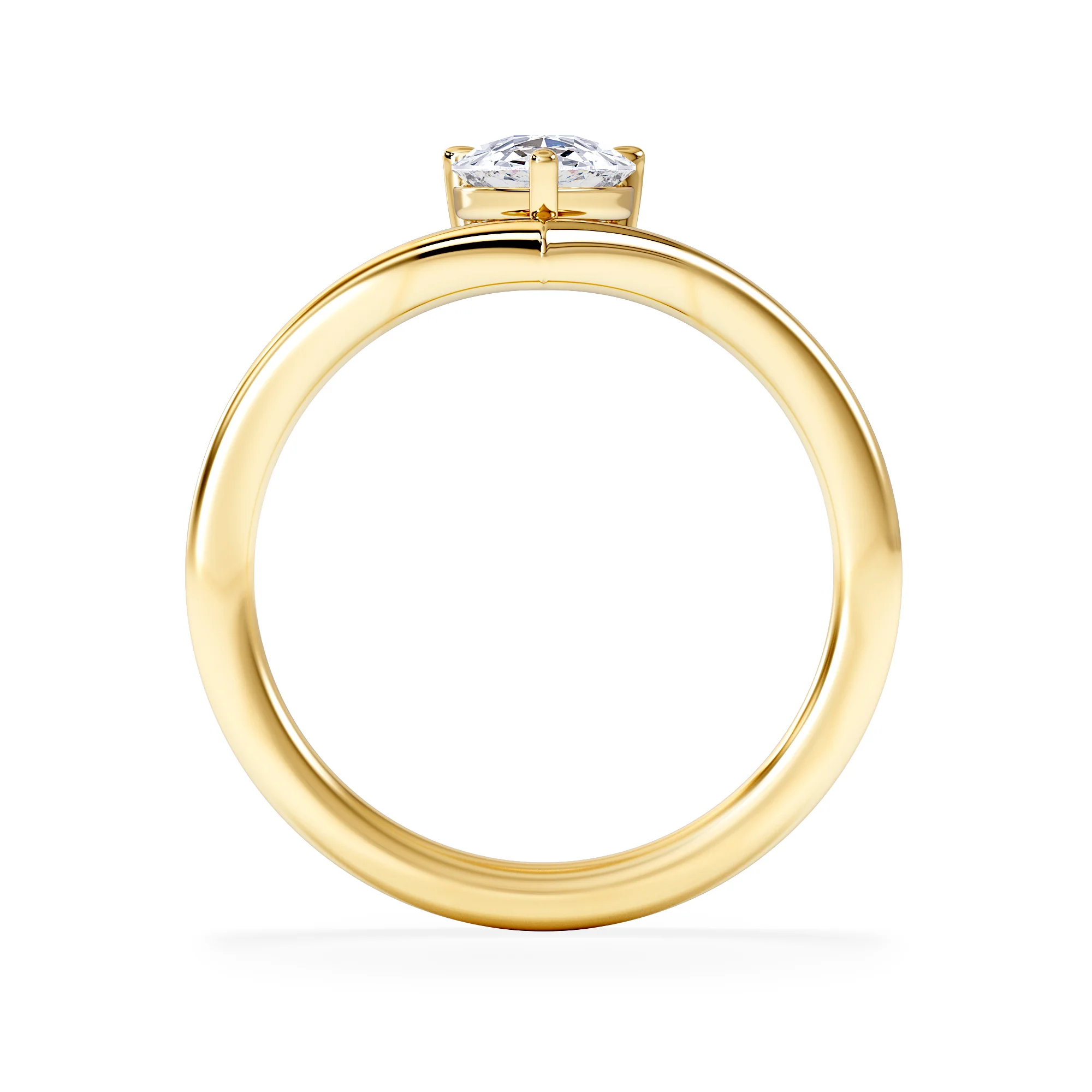 Vela 1.00ct Pear Cut Lab Diamond Solitaire Engagement Ring in 18K Yellow Gold - Image 7
