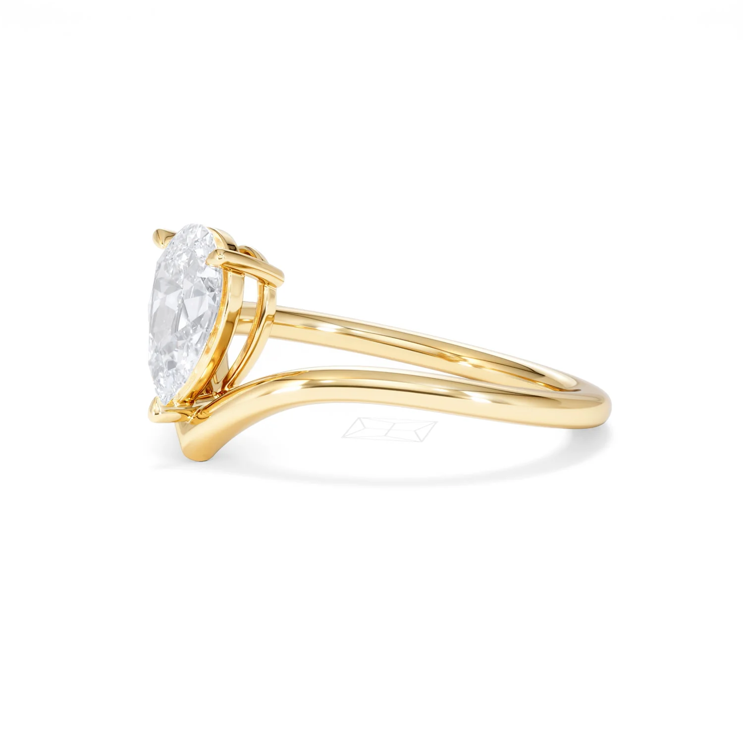 Vela 1.00ct Pear Cut Lab Diamond Solitaire Engagement Ring in 18K Yellow Gold - Image 75