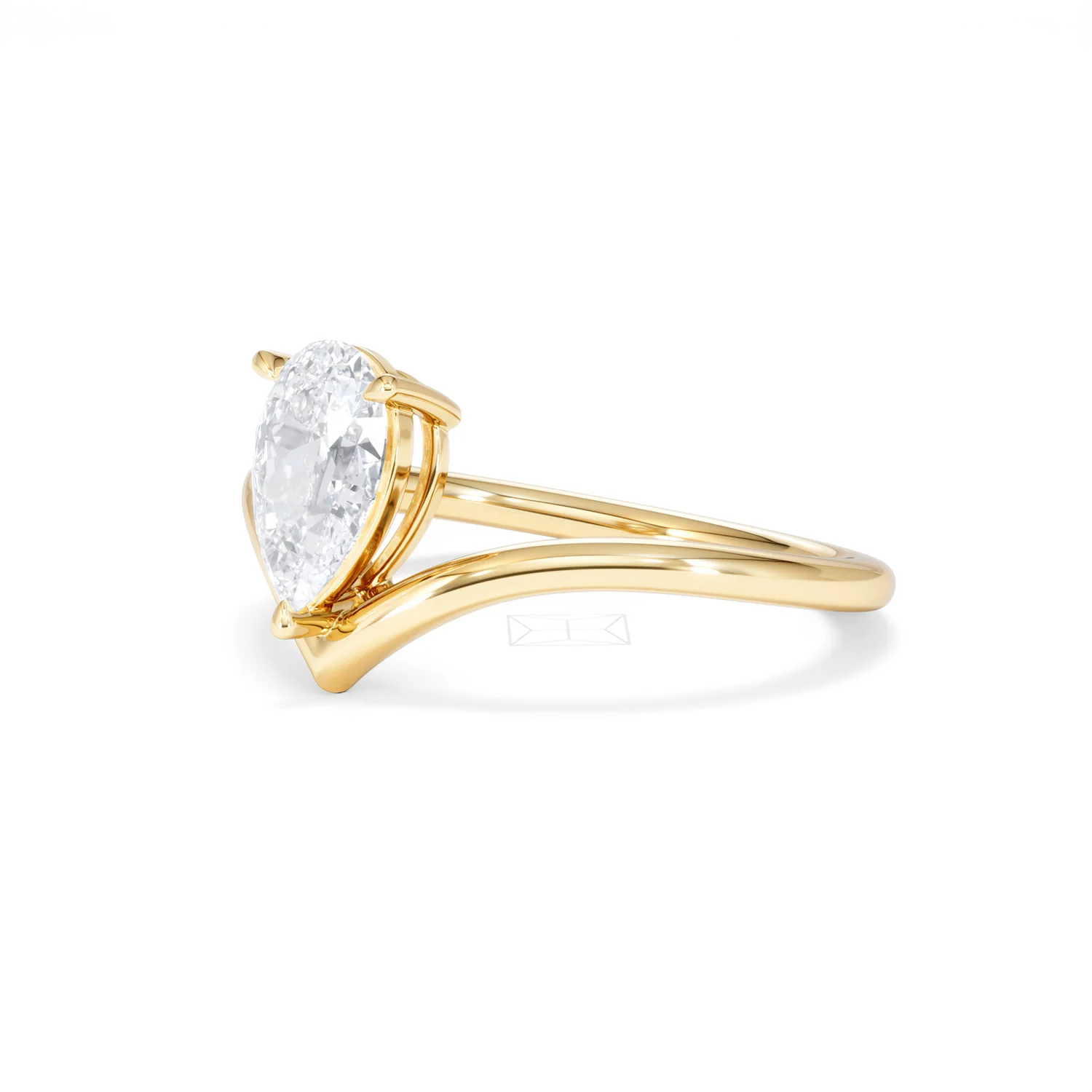 Vela 1.00ct Pear Cut Lab Diamond Solitaire Engagement Ring in 18K Yellow Gold - Image 78