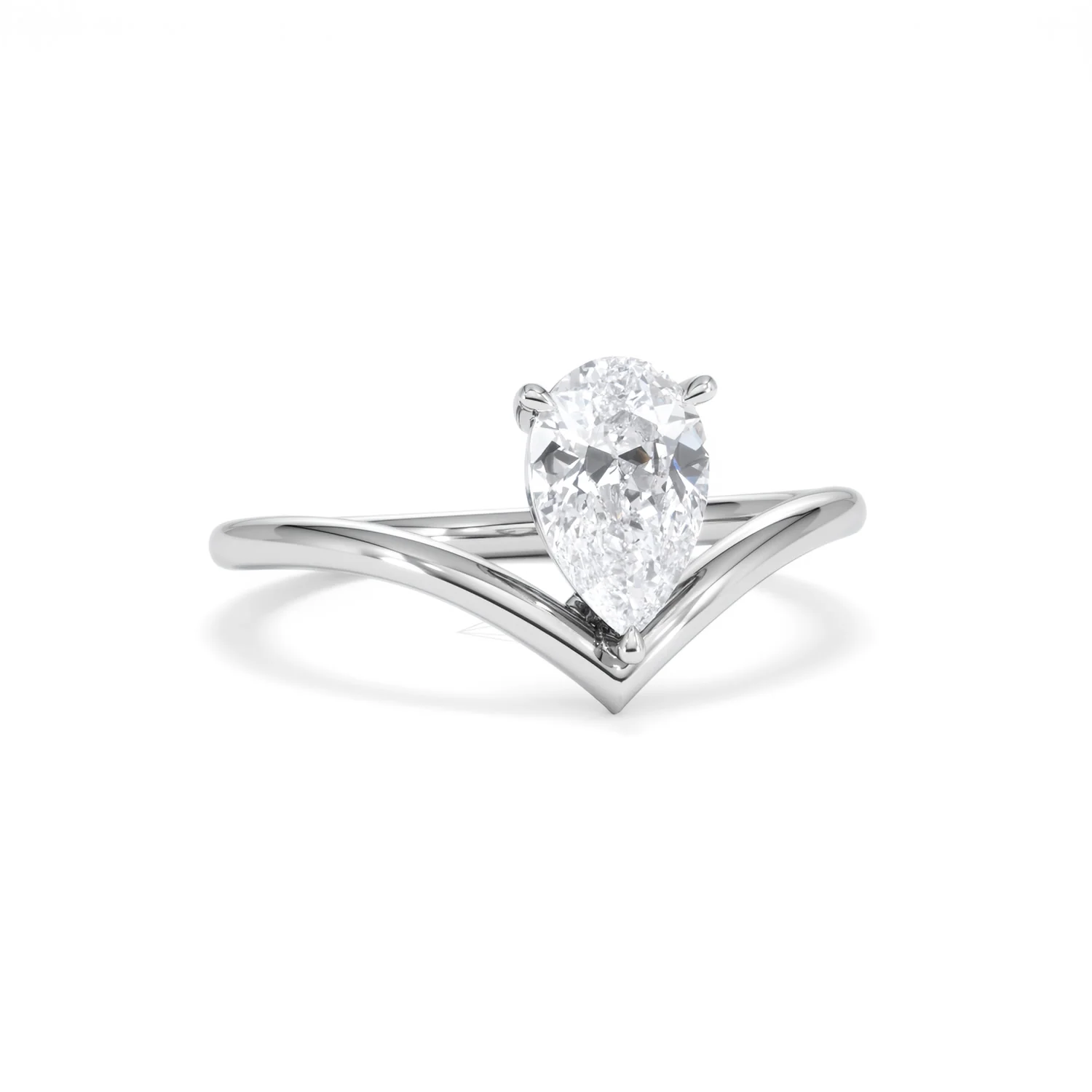 Vela 1.00ct Pear Cut Lab Diamond Solitaire Engagement Ring in Platinum - Image 11