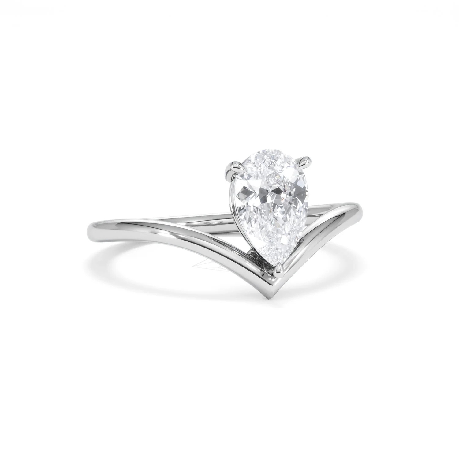 Vela 1.00ct Pear Cut Lab Diamond Solitaire Engagement Ring in Platinum - Image 12