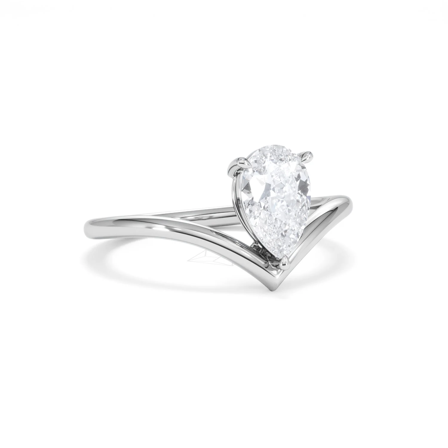Vela 1.00ct Pear Cut Lab Diamond Solitaire Engagement Ring in Platinum - Image 13