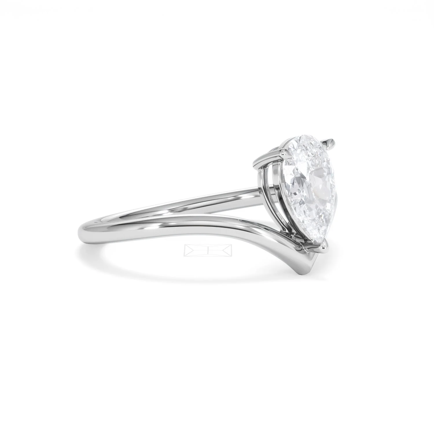 Vela 1.00ct Pear Cut Lab Diamond Solitaire Engagement Ring in Platinum - Image 18