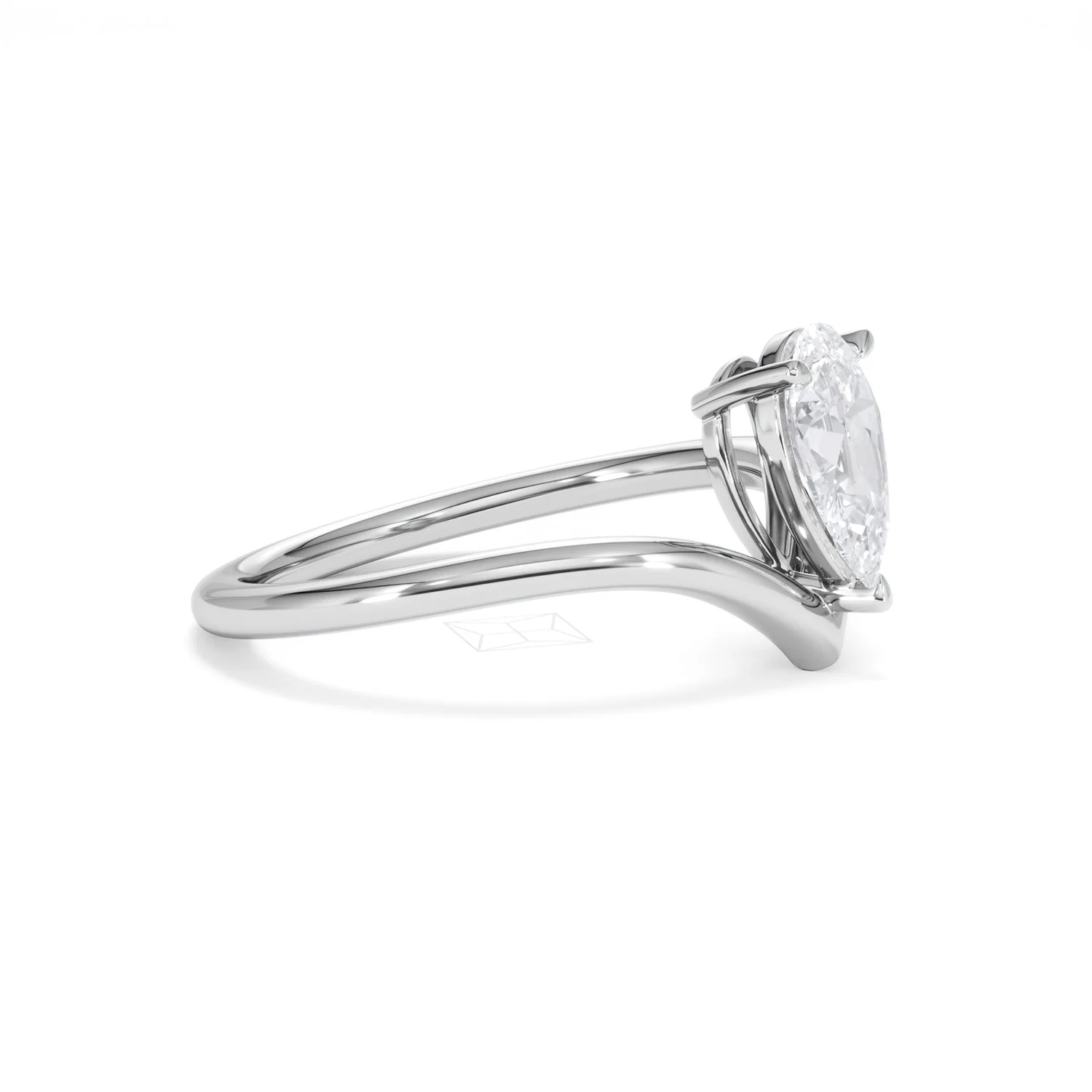 Vela 1.00ct Pear Cut Lab Diamond Solitaire Engagement Ring in Platinum - Image 22