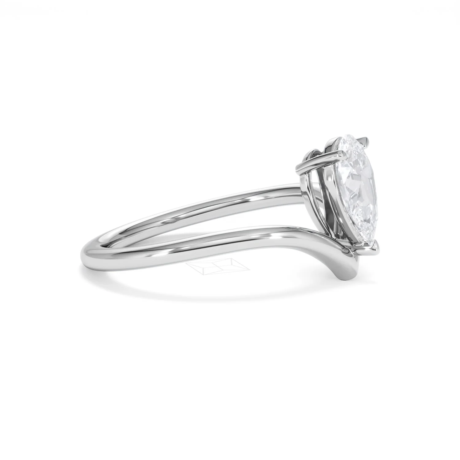 Vela 1.00ct Pear Cut Lab Diamond Solitaire Engagement Ring in Platinum - Image 23