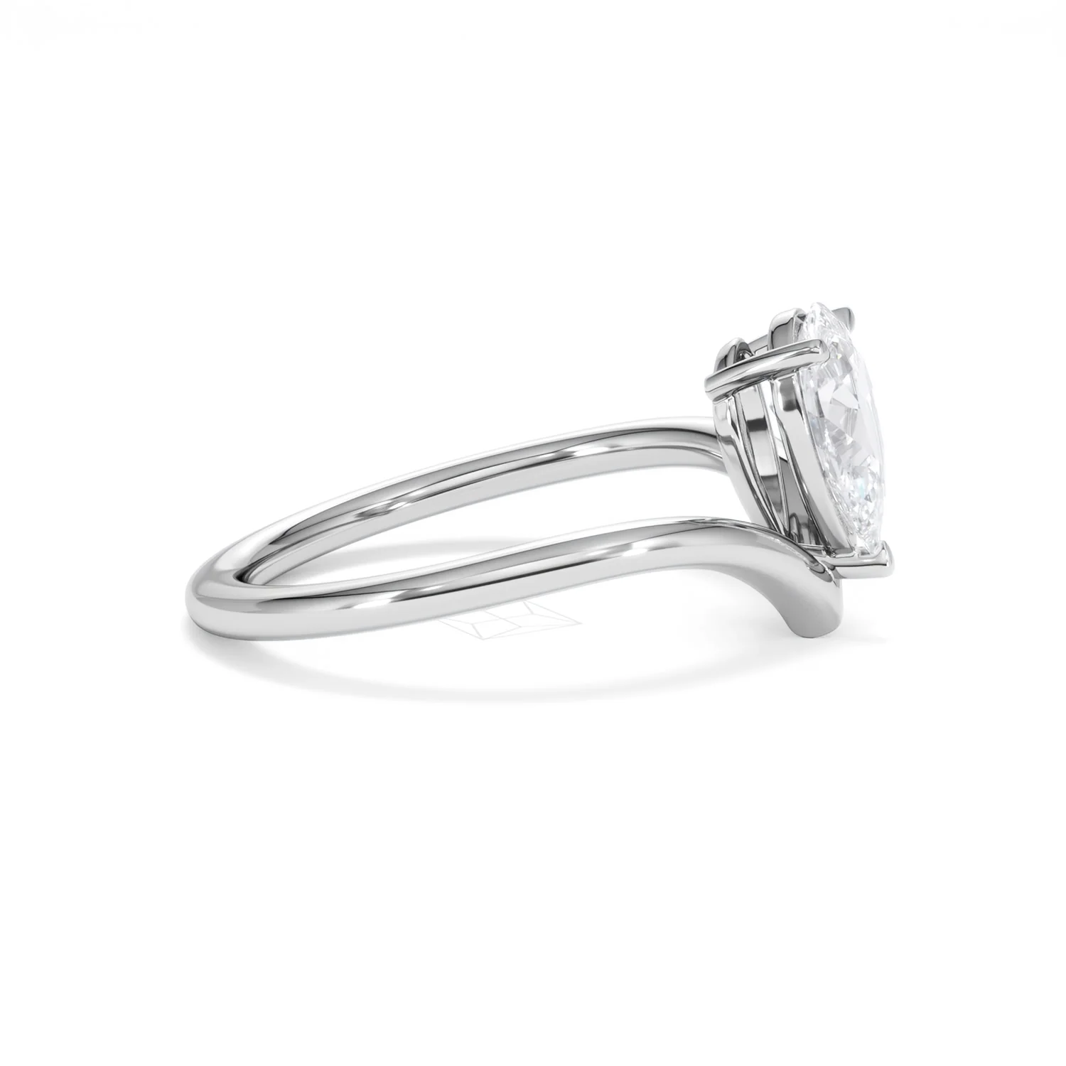 Vela 1.00ct Pear Cut Lab Diamond Solitaire Engagement Ring in Platinum - Image 25